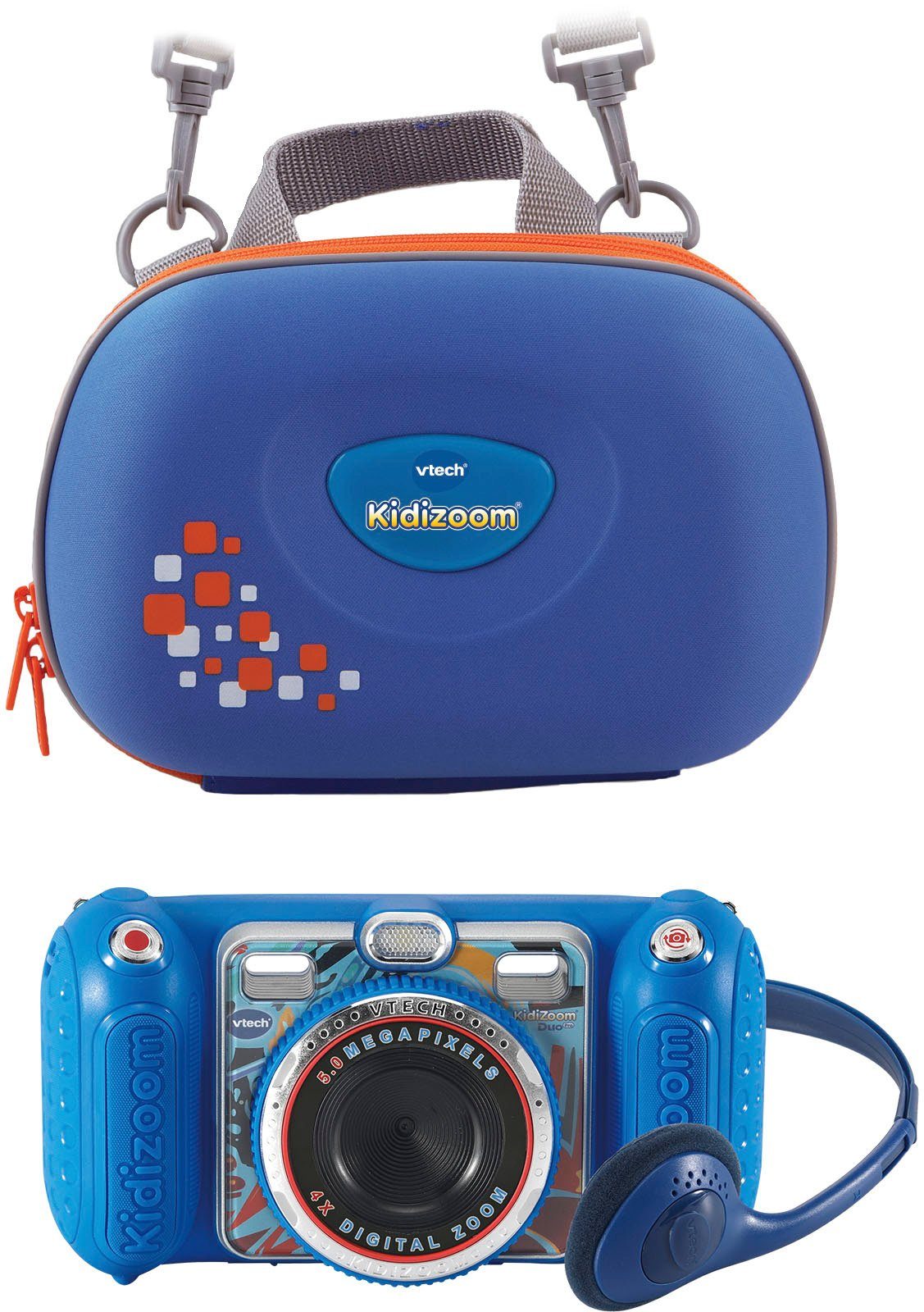 Vtech® KidiZoom Duo Pro, blau Kinderkamera (inklusive Tragetasche),  Multifunktionale Digitalkamera »KidiZoom Duo Pro, blau« mit Tragetasche