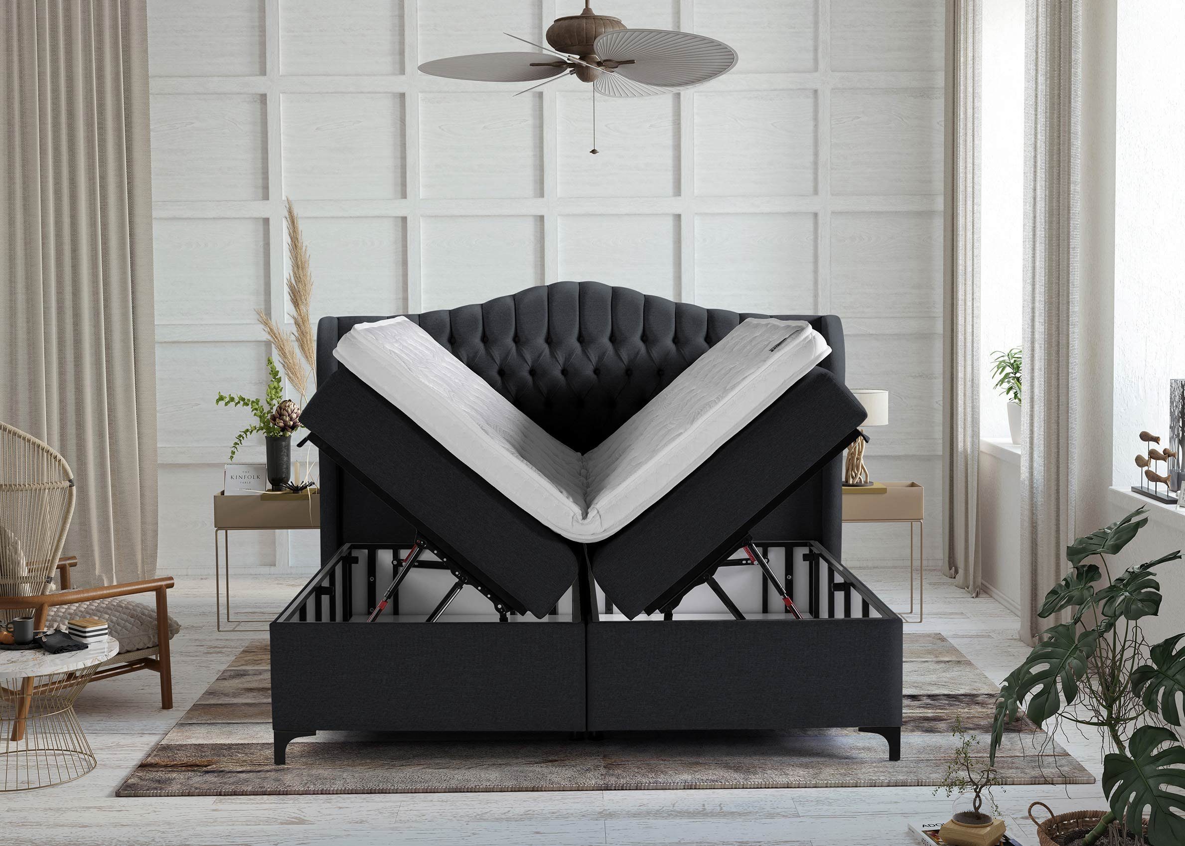 BettCo Stauraumbett Boxspringbett mit Bettkasten Maison günstig online kaufen