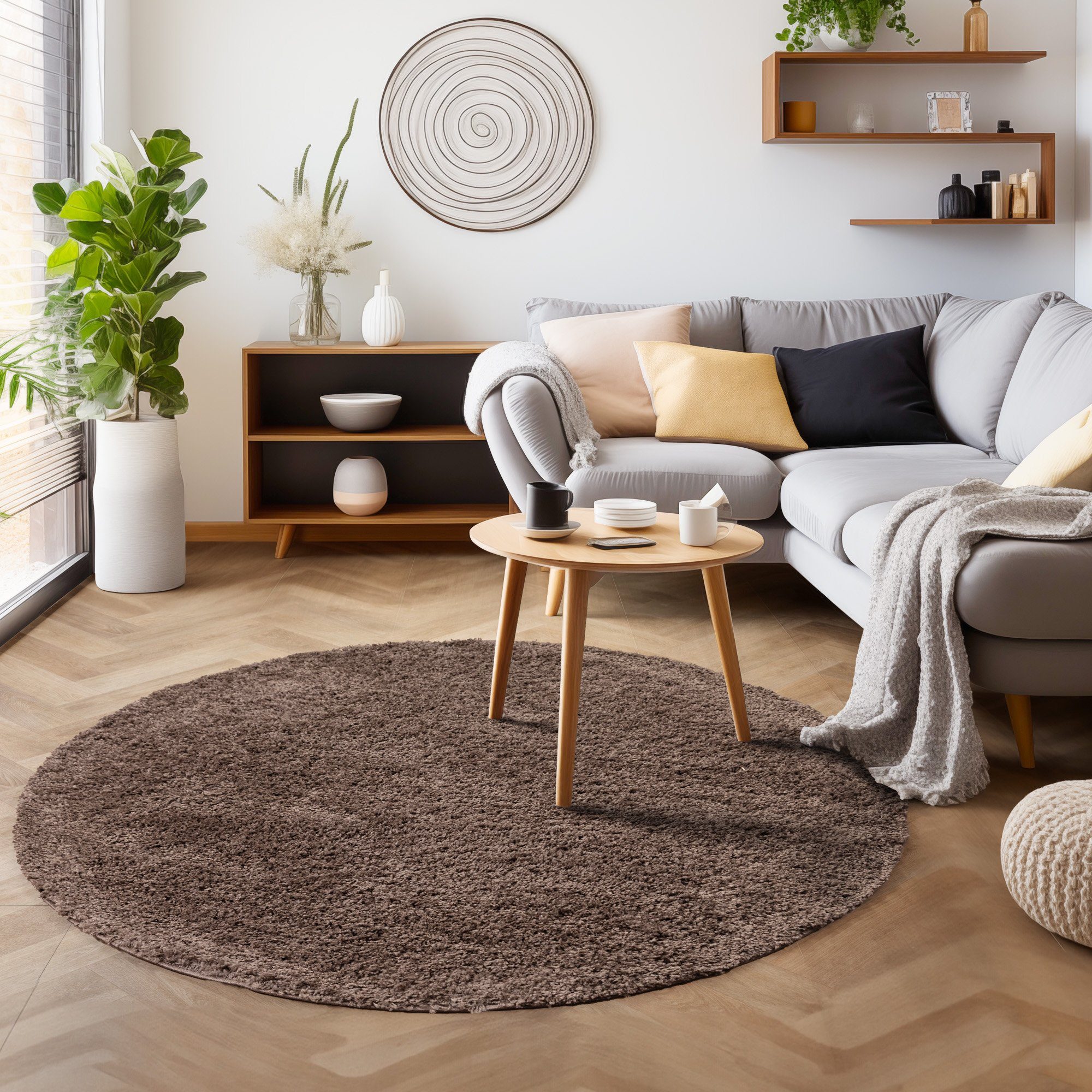 SIMPEX24 Teppich Unicolor - Einfarbig, Rund, günstig online kaufen