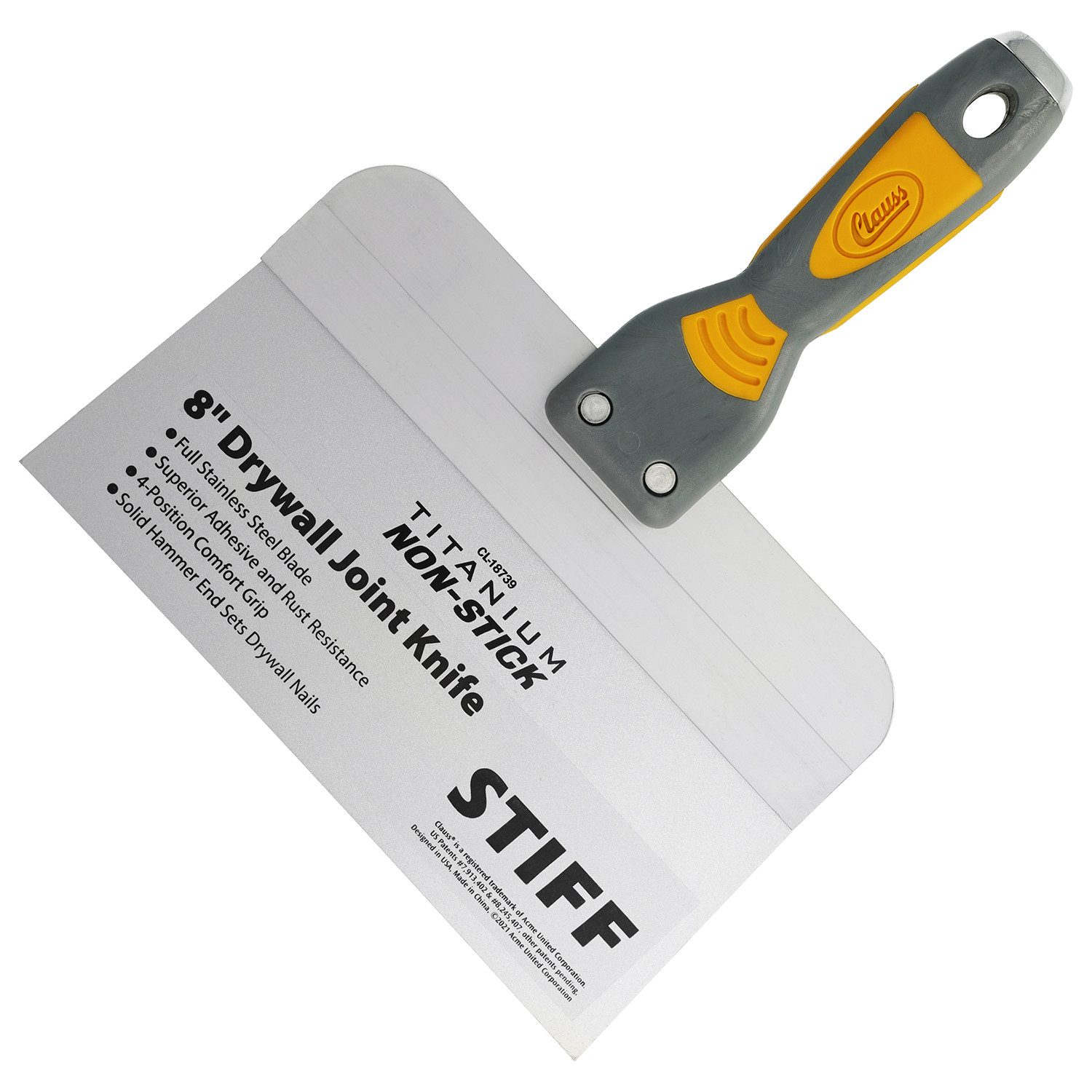 CLAUSS Universalspachtel Spachtel 8" (20,3 cm) mit breiter Klinge in Profiqualität Titanium Antihaftbeschichtung