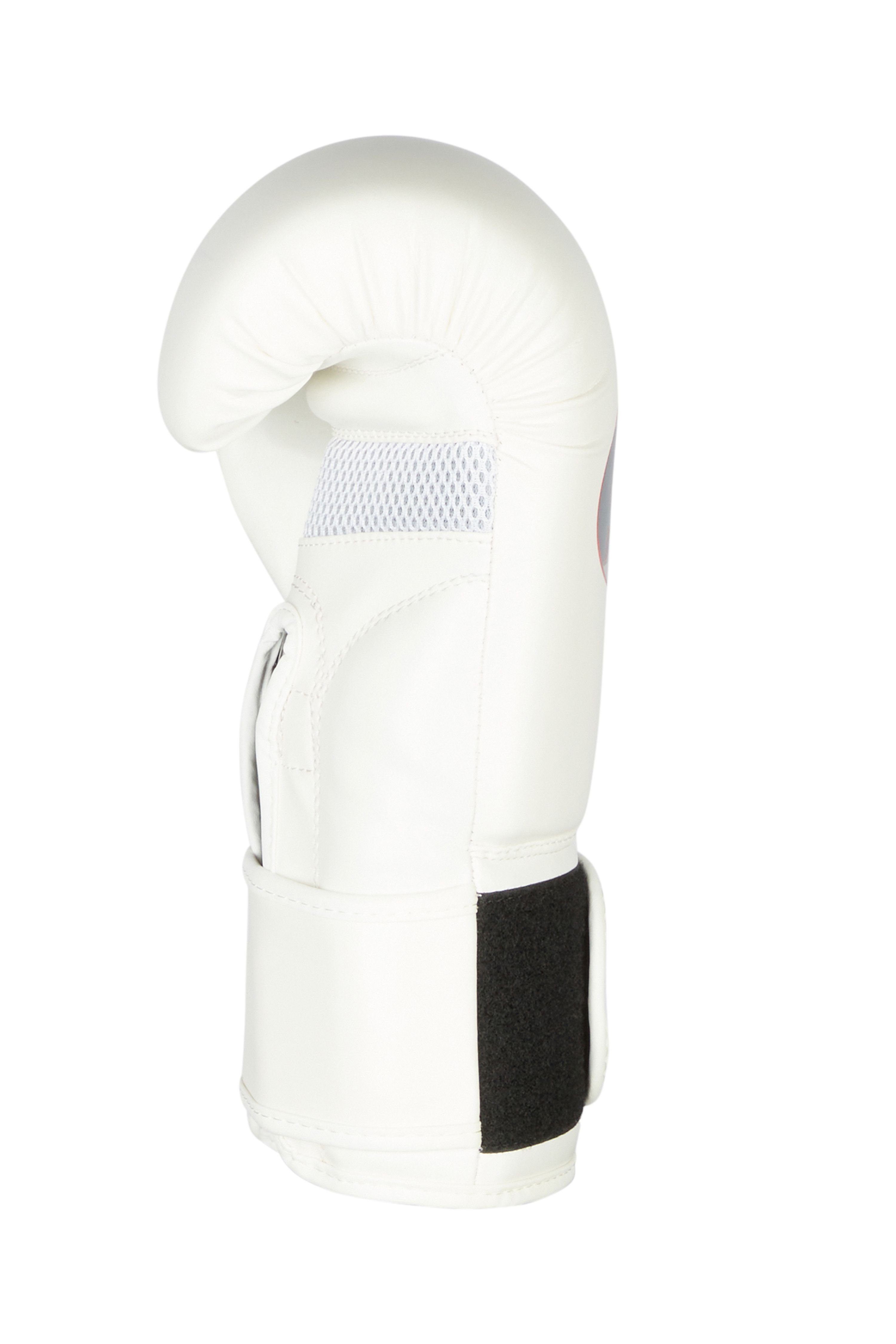 BAY-Sports Boxhandschuhe Let´s Fight Radiant White Box-Handschuhe Mesh weiß Boxen Kickboxen, Klett, 8 - 10 - 12 Unzen, Sparring, Training, Wettkampf