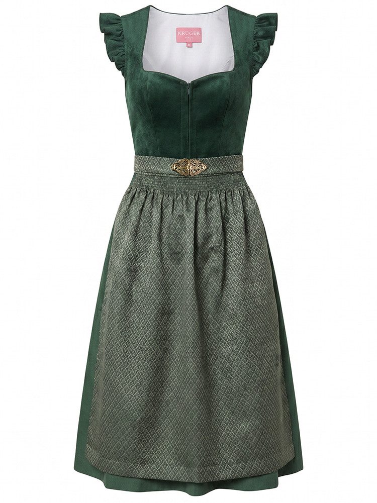 Krüger Madl Dirndl Dirndl Kalenia 70cm Länge dunkelgrün