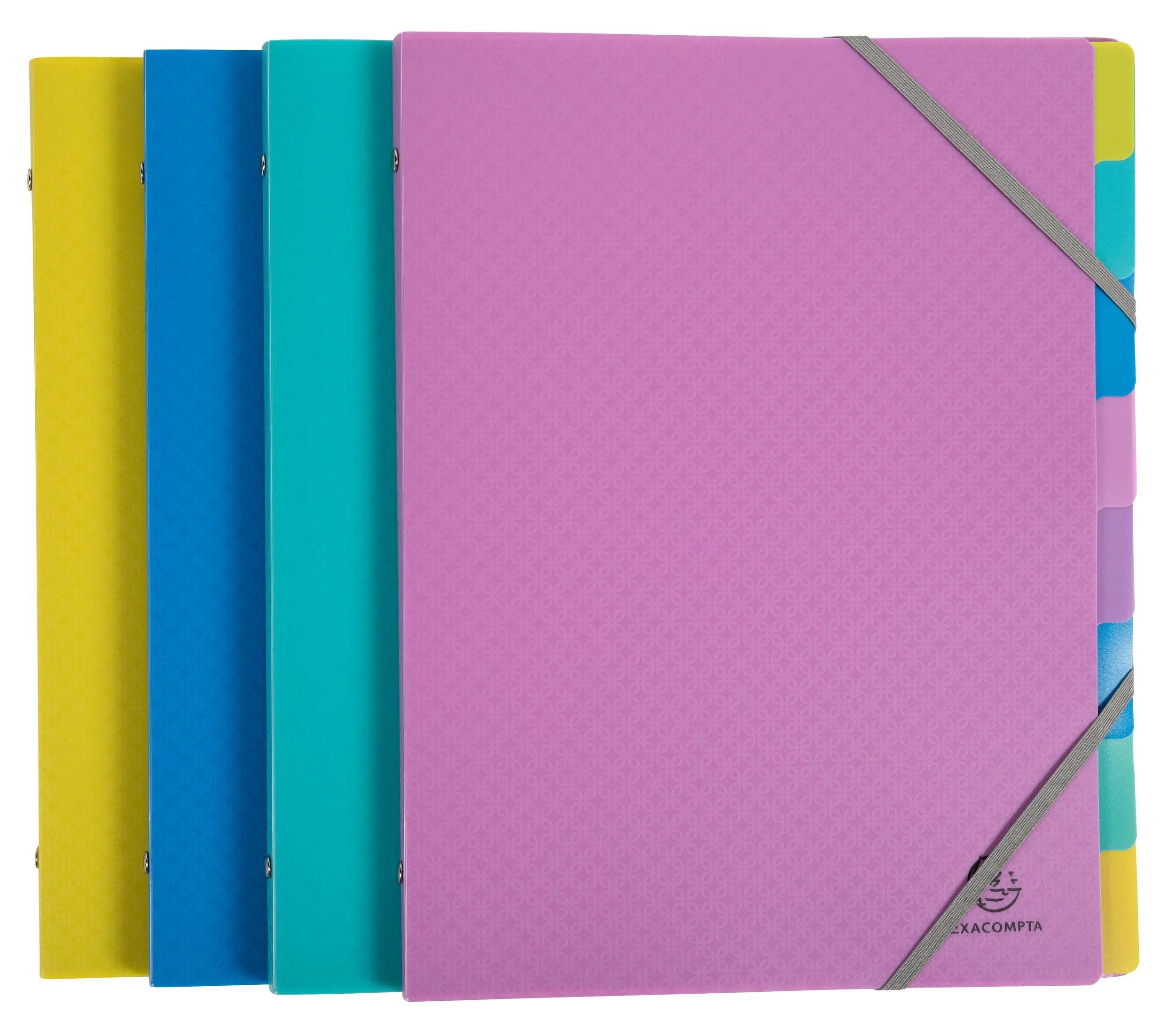 Fächermappe 8x Fächermappe A4 PP Gummizug 3 Klappen 8 Fächern sortiert 56190E
