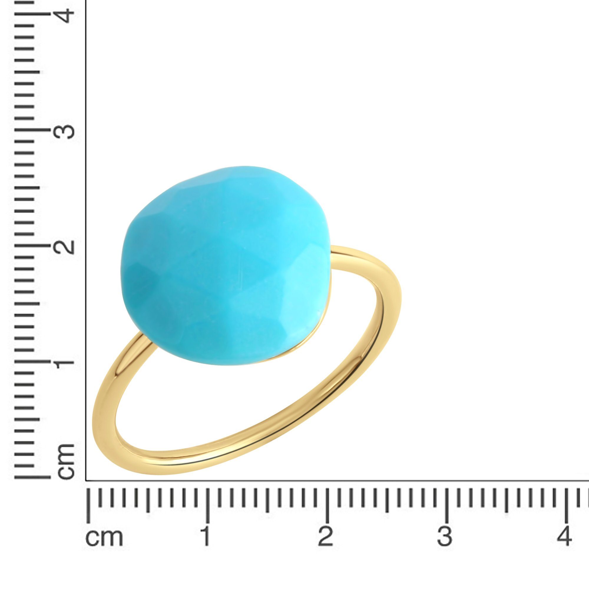 Jamelli Fingerring Silber 925 vergoldet mit Türkis (beh) 12x12mm günstig online kaufen