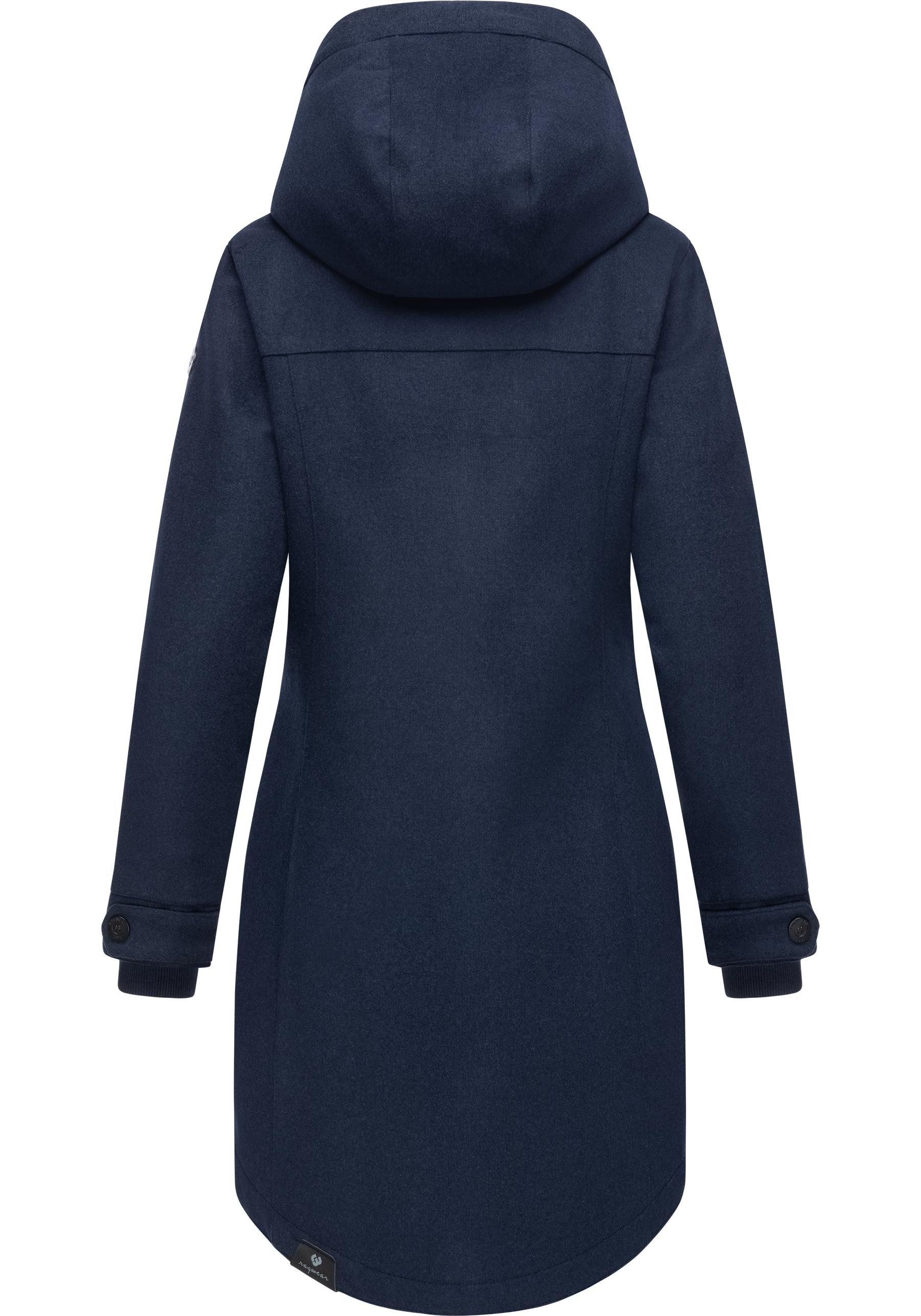 Ragwear Wintermantel Jannisa Coat Klassischer Damen Kurzmantel mit Kapuze