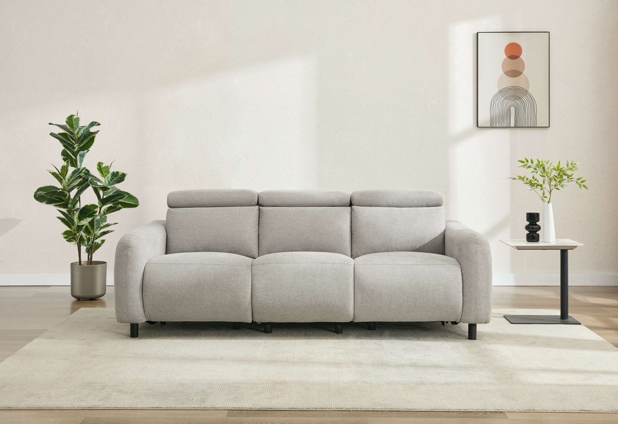Home affaire 3-Sitzer SKAANE Struktur-Sofa, 229 cm, manuelle-u. elektrische günstig online kaufen
