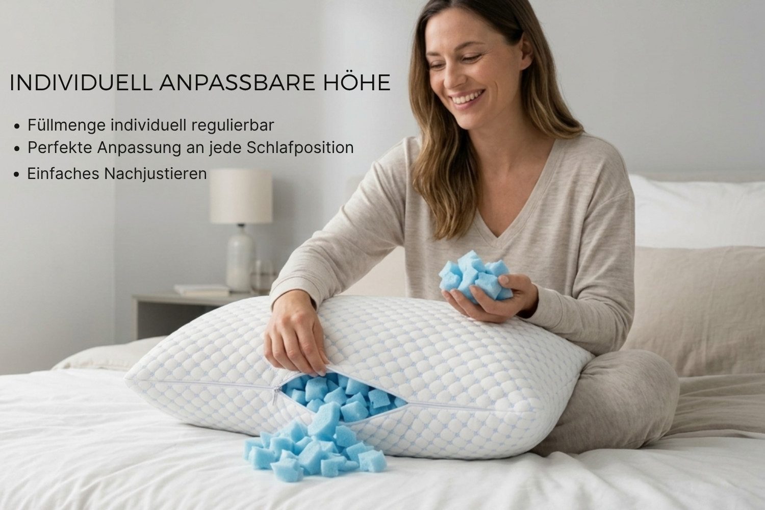 Pointhome Kopfkissen Orthopädisches Nackenstützkissen, Kissen mit Abnehmbarem Bezug, 50 x 70 x 12 cm, Waschbarer Bezug & Atmungsaktiver, Kissen mit Füllung und Memory Foam