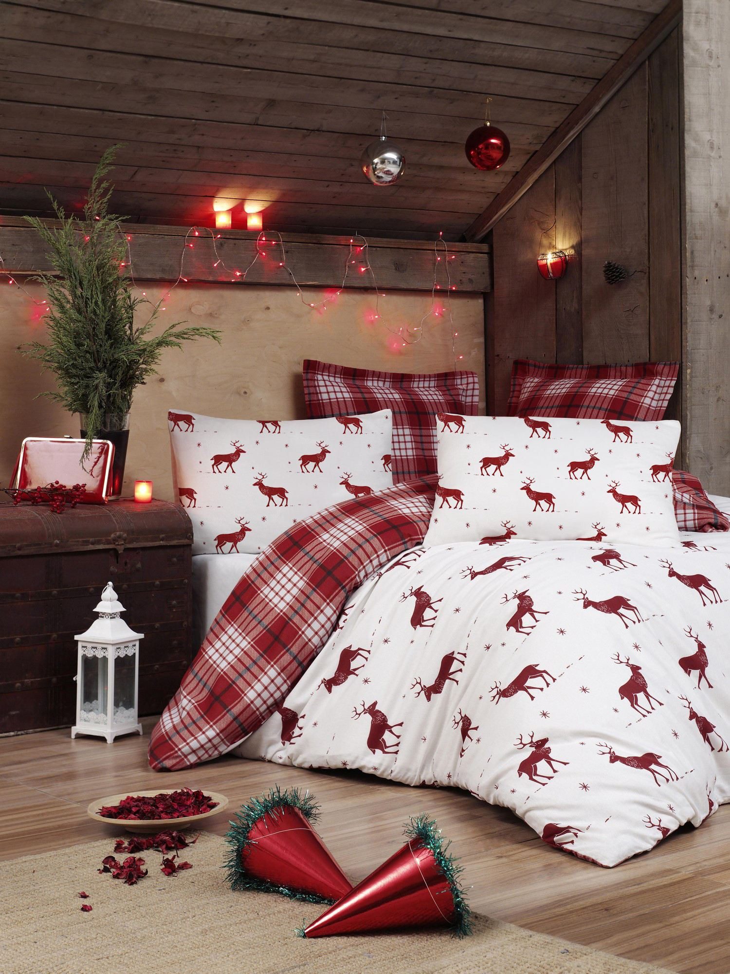 L'Essentiel Maison Bettwäsche Weihnachten, 3 teilig, Weihnachtsmotiv, Baumwollmischung, 3-teilig, Bettbezug