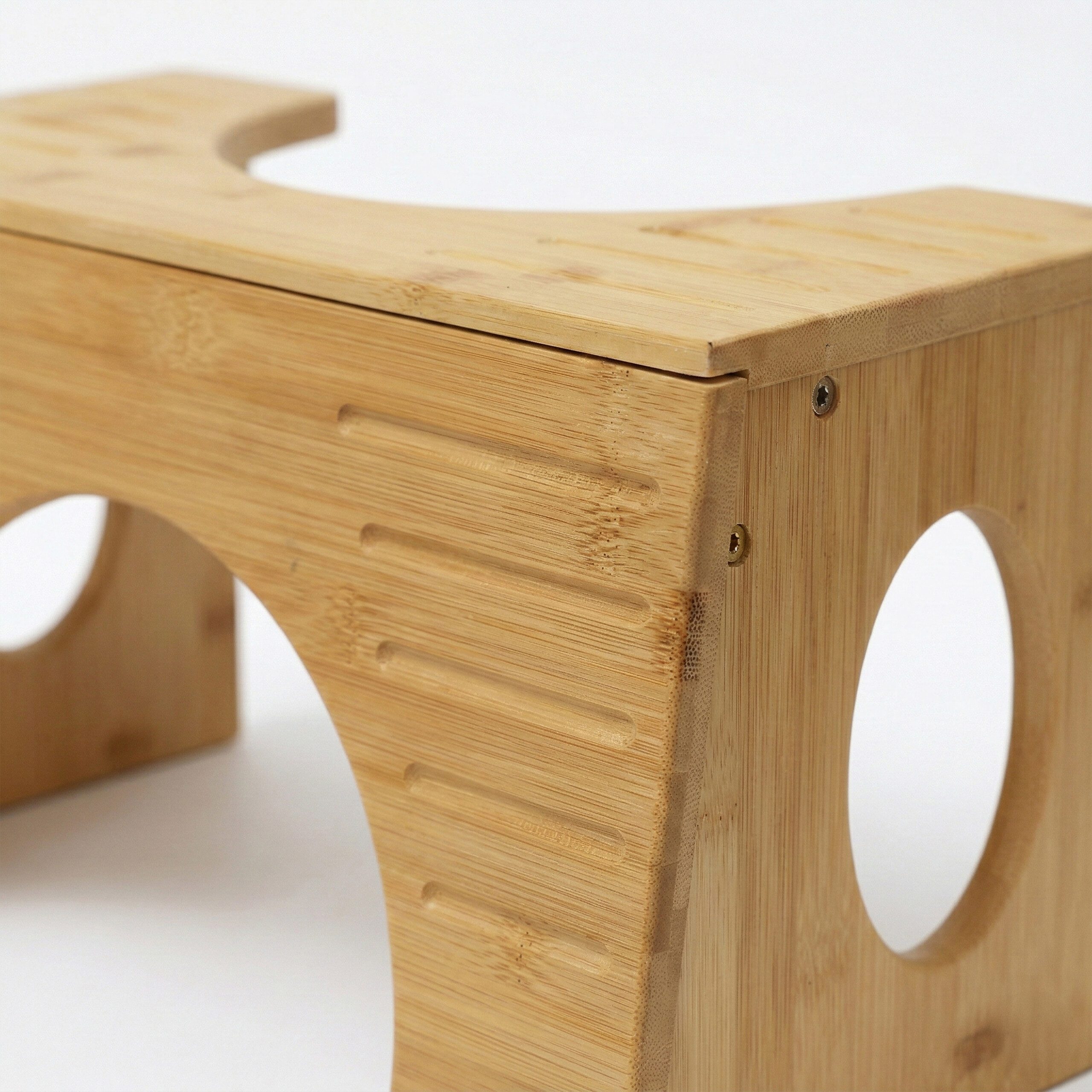 relaxdays Fußhocker Toilettenhocker aus Bambus