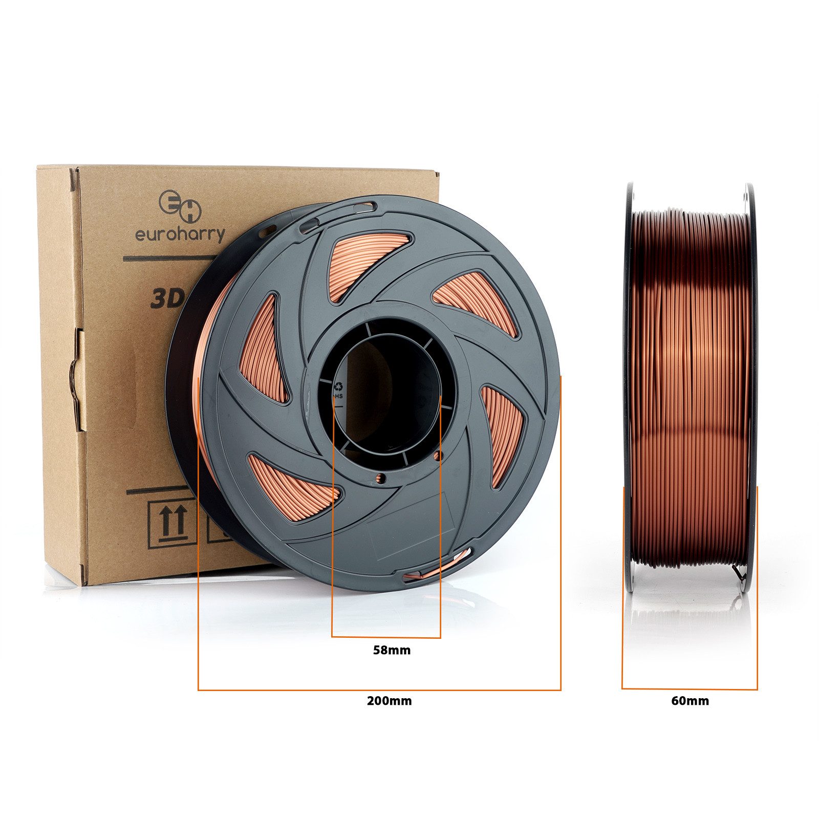 euroharry Filament 3D Drucker Filament PLA+SILK 1,75mm 1KG verschiedene Farben – Bild 4 von 4