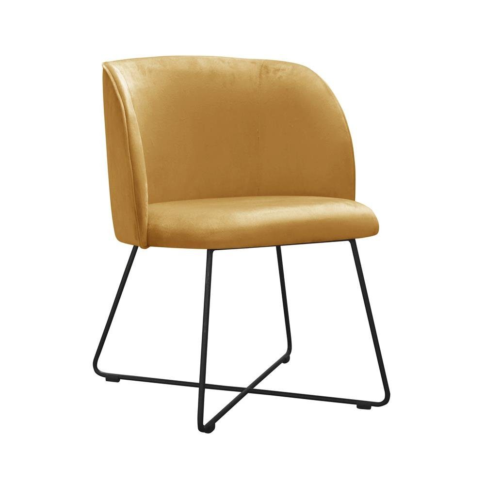 Stuhl Praxis Textil Gelb Kanzlei Stoff Ess Zimmer Polster Warte JVmoebel Stühle Sitz Stuhl, Design