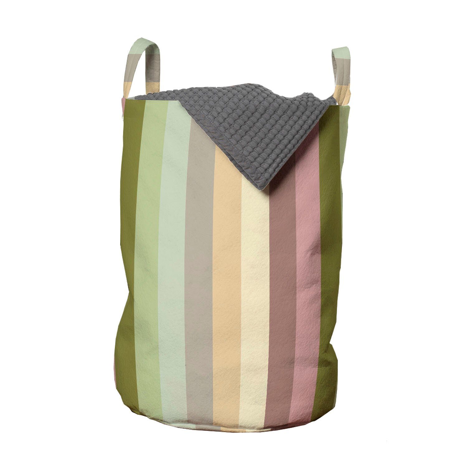 Abakuhaus Wäschesäckchen Kordelzugverschluss Pastellfarbig Wäschekorb Waschsalons, mit Griffen Streifen Bands für