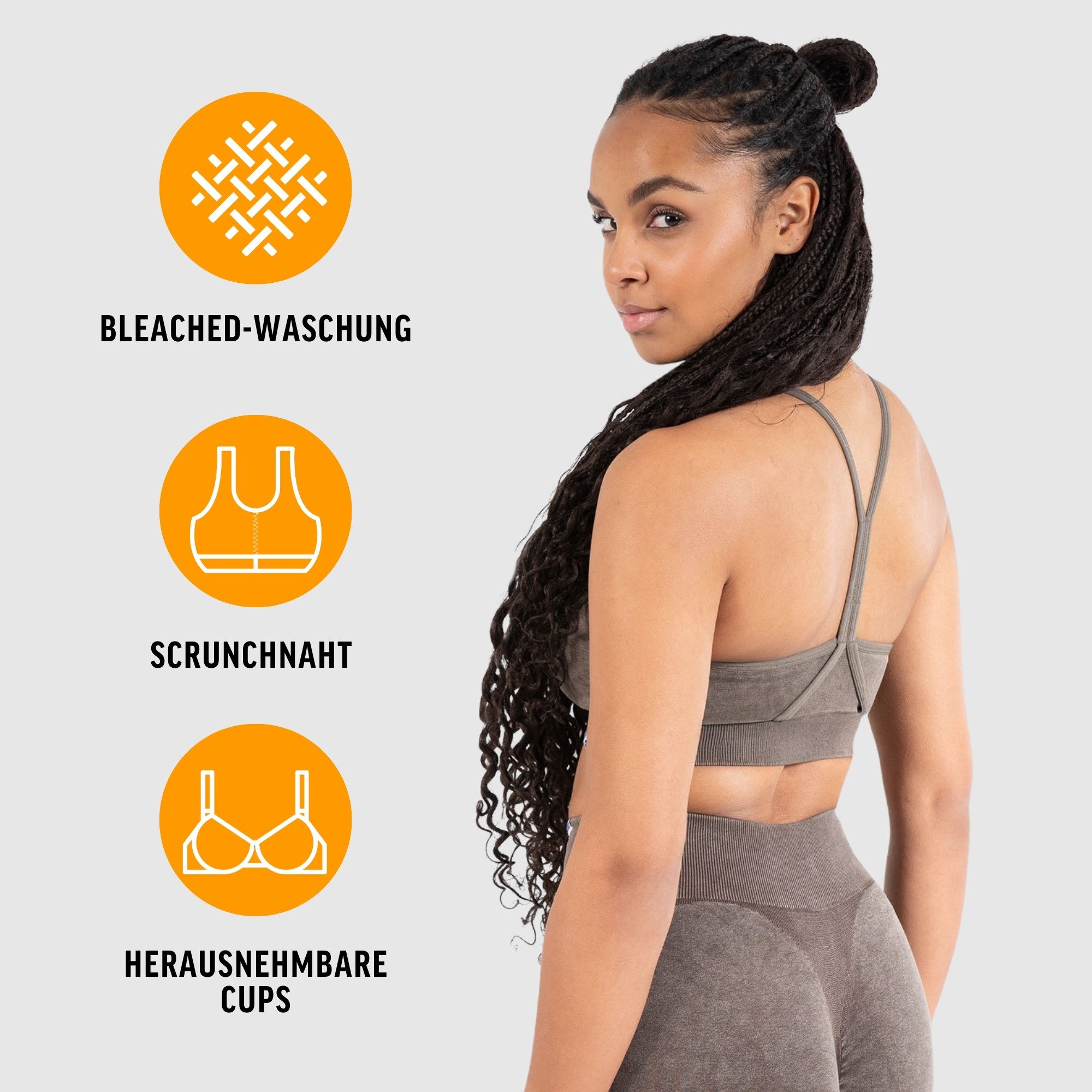 Smilodox Sport-BH Batik Acid Scrunch, Rutschfester Bustier mit Batik Waschu günstig online kaufen