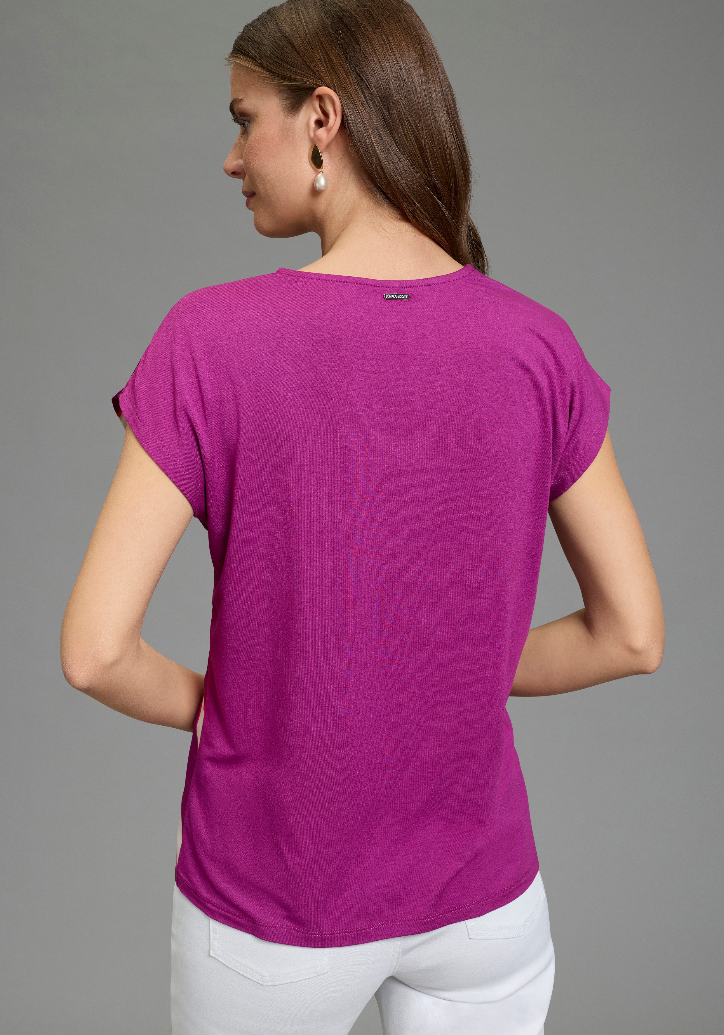 Laura Scott Satinbluse im Materialmix, vorne Satin, hinten weicher Jersey