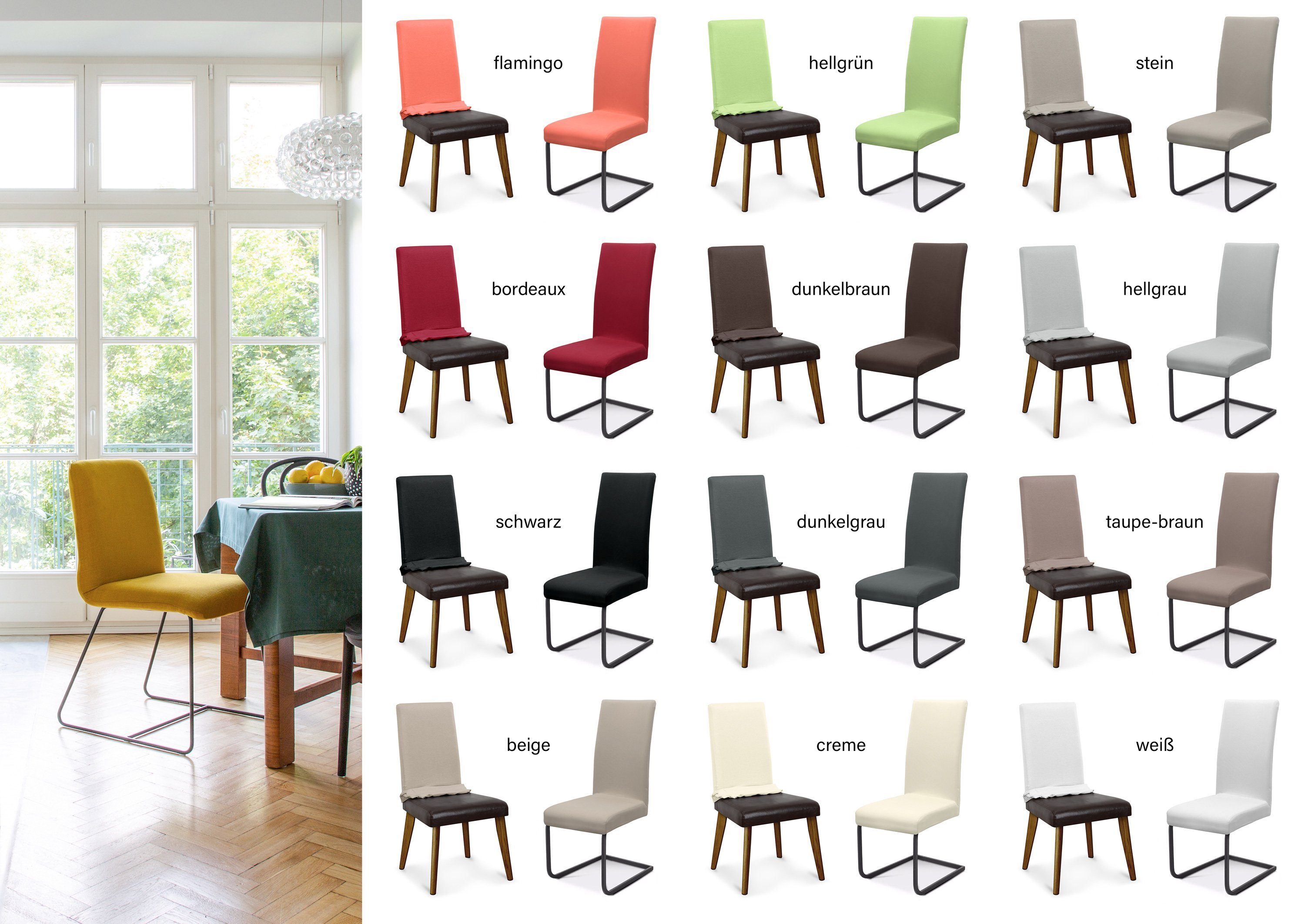 Beautex Stuhlhusse Jersey Baumwolle elastisch für Stühle & Schwingstühle – Bild 5 von 5