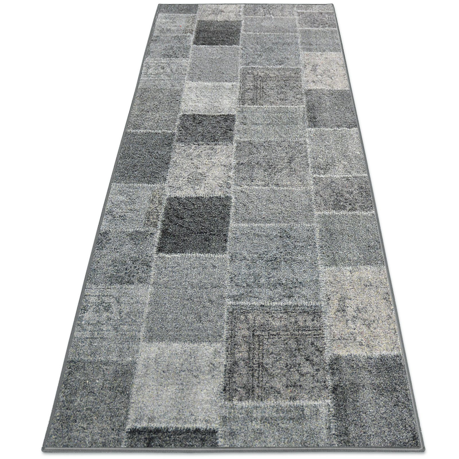 Floordirekt Läufer Monsano, Teppichläufer erhältlich in 2 Farben & vielen Größen, rechteckig, Höhe: 7 mm, Patchwork-Design
