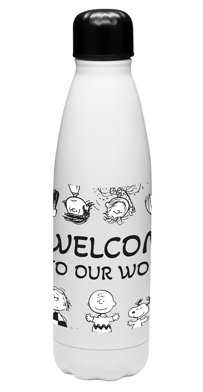 Geda Labels GmbH Isolierflasche Peanuts Comic Edition, Weiß, 500 ml, doppelwandig, vakuum isoliert
