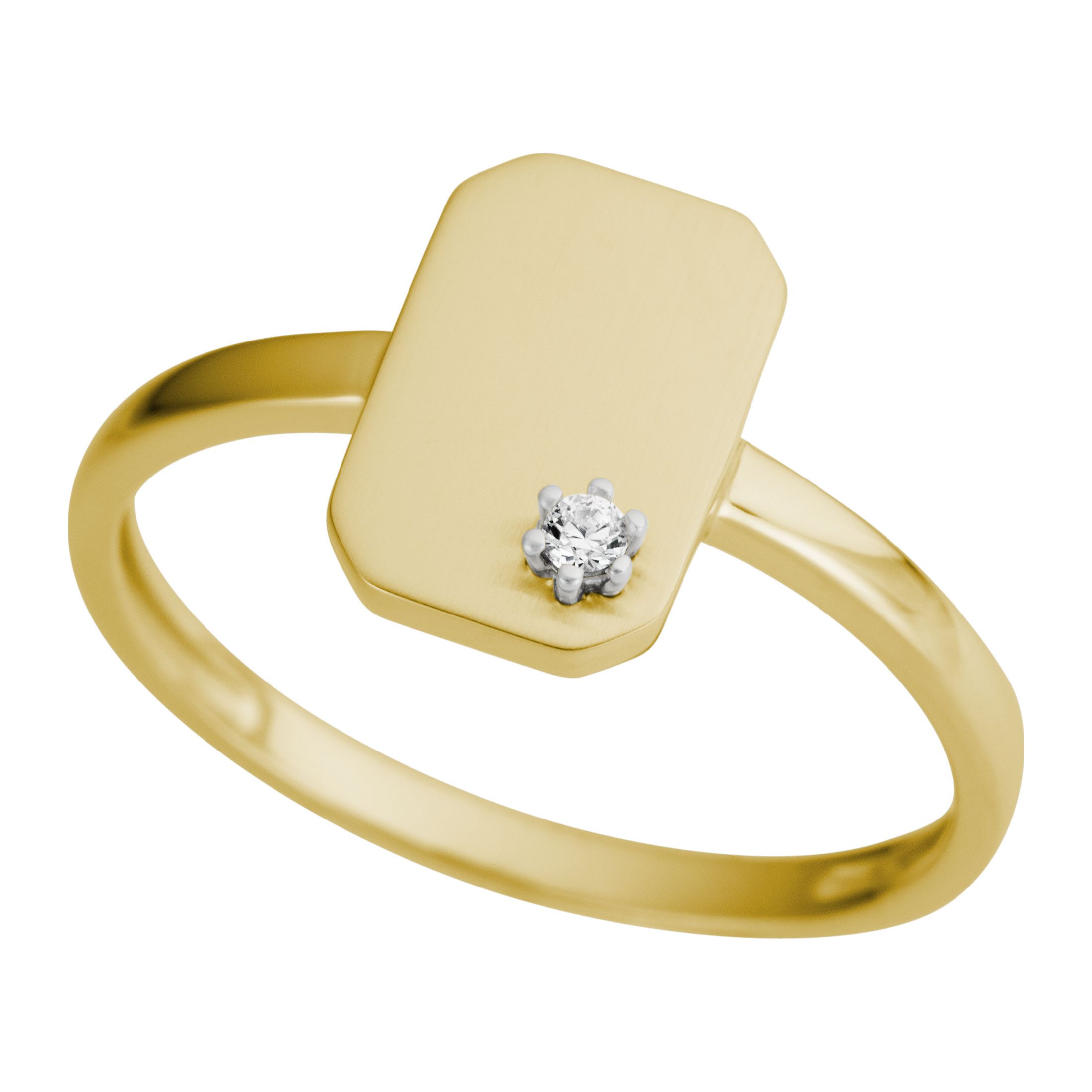 Firetti Fingerring Schmuck Geschenk Gold 375 Damenring Goldring Platte, mit Brillant