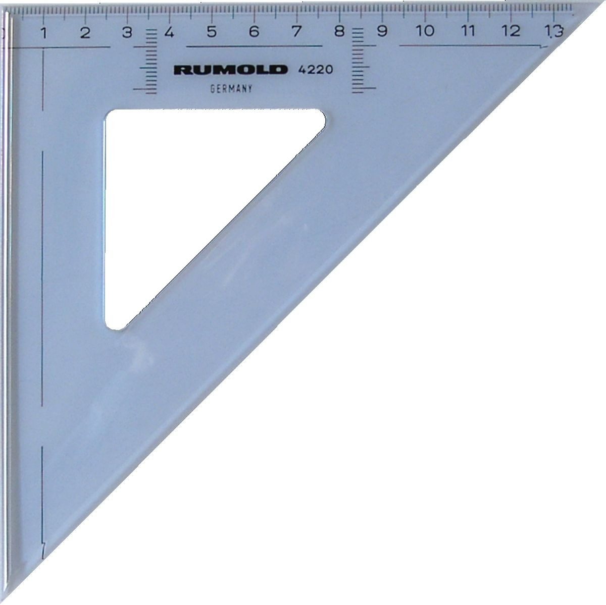 Rumold Geodreieck Zeichendreieck 45 Grad 20 cm Kunststoff transparent/getönt