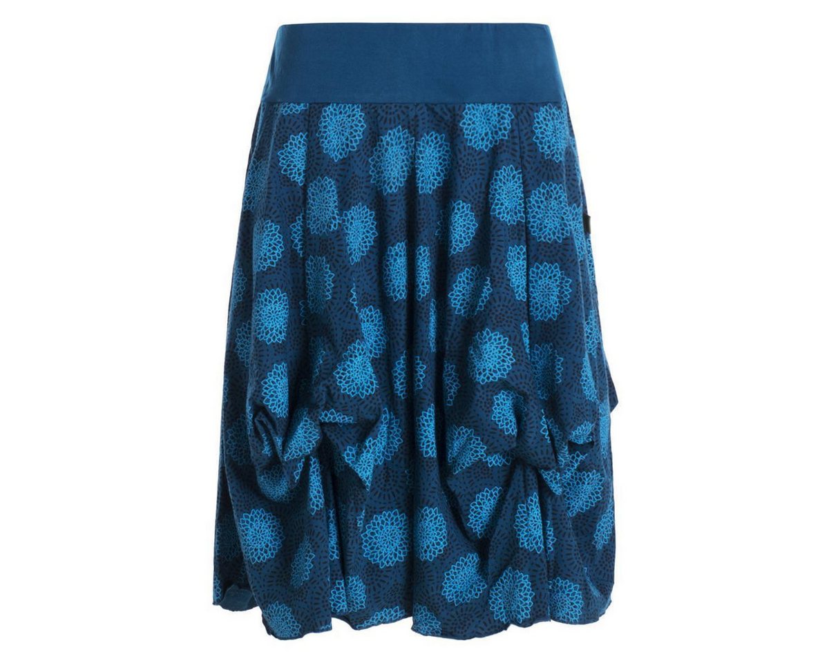 Vishes Jerseyrock Damen Ballon-Rock Knielang Pump-Rock Baumwolle Blüten-Muster Hippie, Retro Sytyle, Alternative Bekleidung