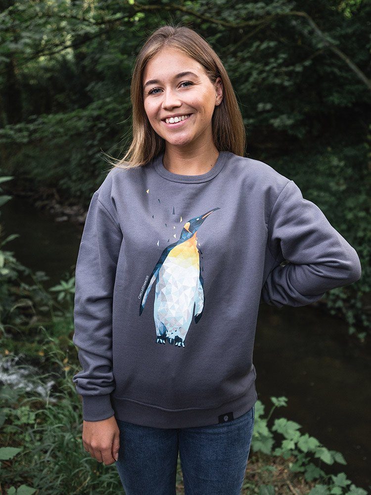 CircleStances Sweatshirt Sweater Pinguin (1-tlg) Transparente (Bio) Lieferkette Print