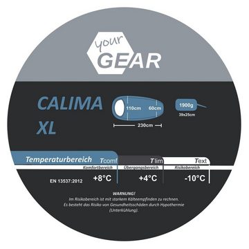 yourGEAR Mumienschlafsack yourGEAR Calima XL -10°C breiter Ellipsen-Schlafsack 230x110cm