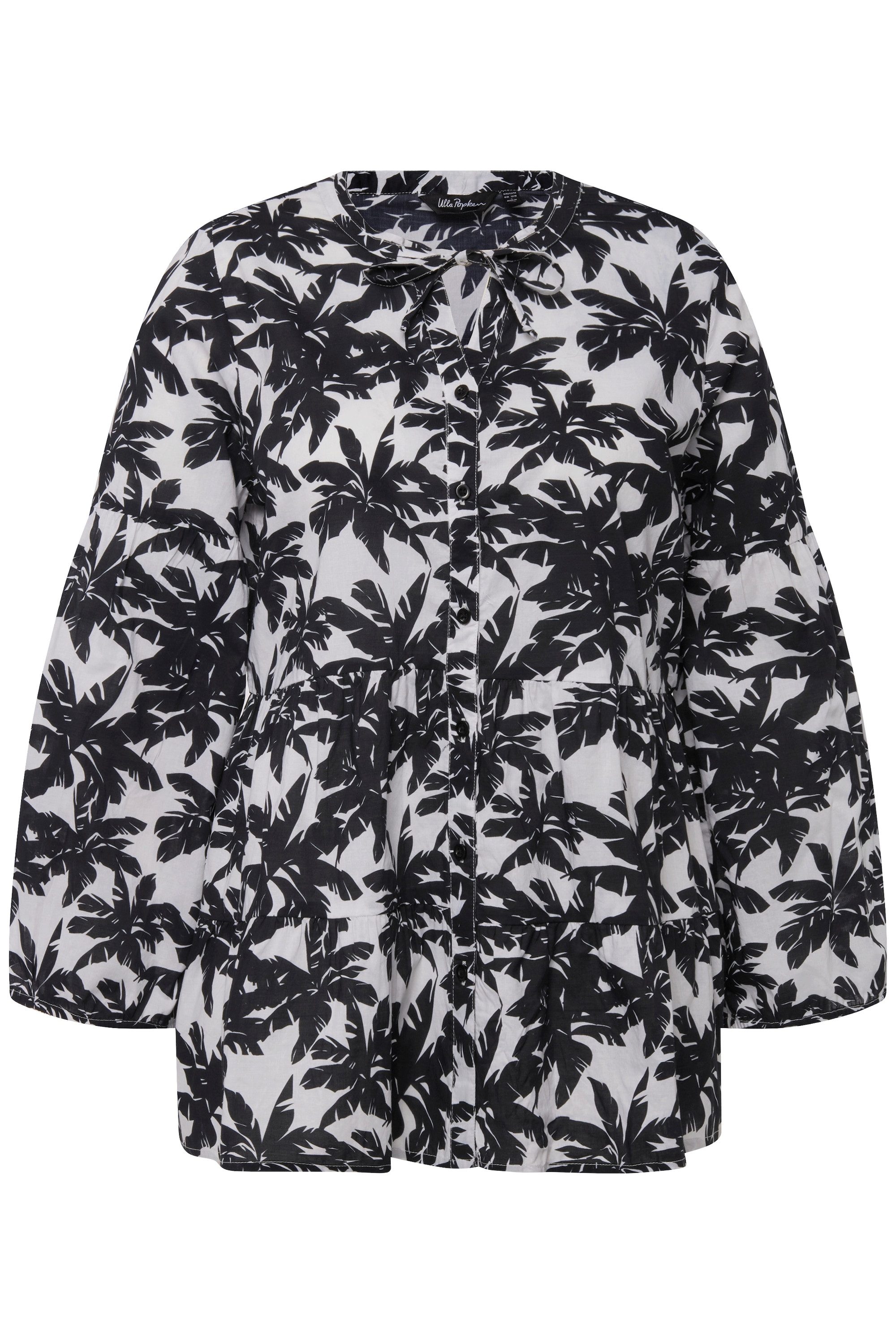 Ulla Popken Longbluse Tunika Palmen A-Linie günstig online kaufen