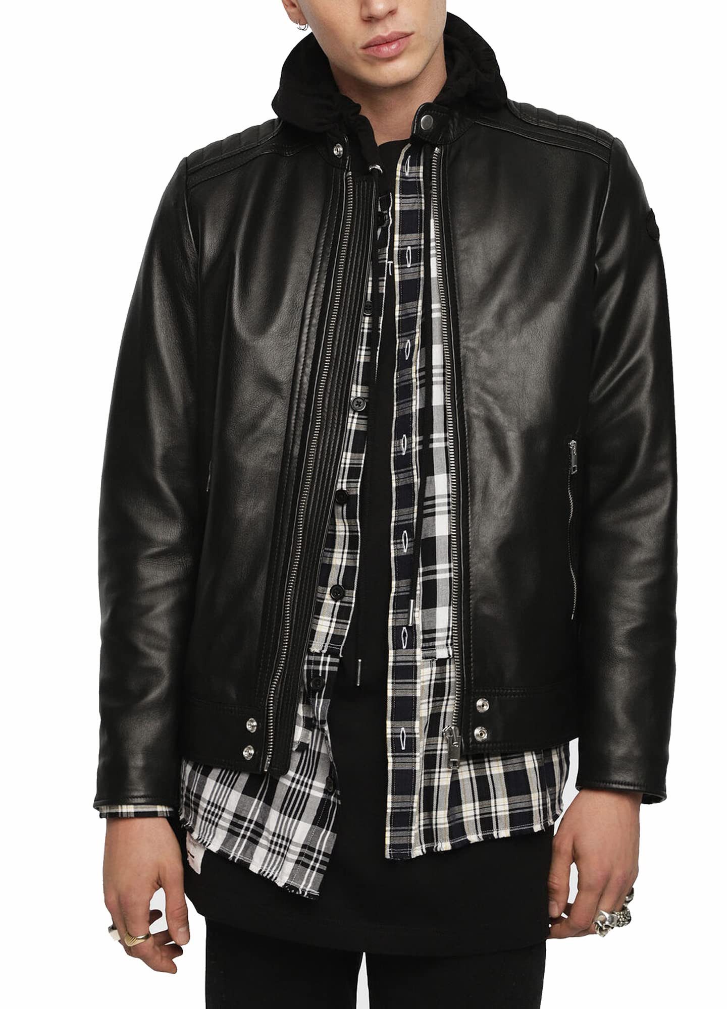 Diesel Lederjacke Diesel Herren Lederjacke L-Shiro-WH Giacca