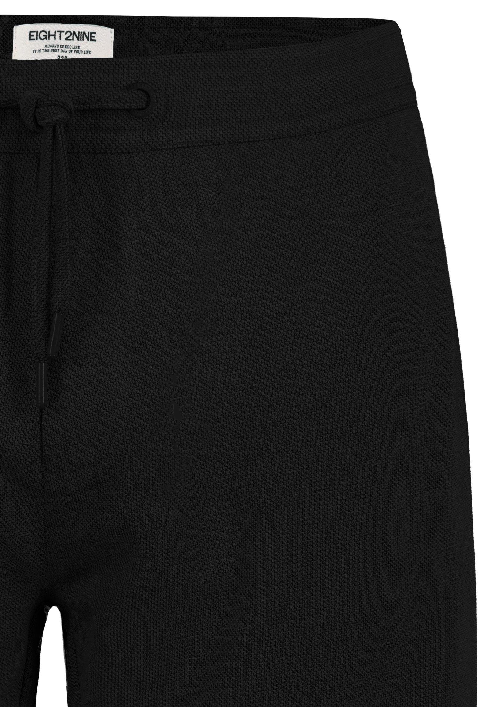 Eight2Nine Sweatshorts Tunnelzug Bund Seitentaschen Regular Fit Modern Komfort für Herren (1-tlg) Normal Fit Einfarbig elastisch Kordelzug Casual-Style