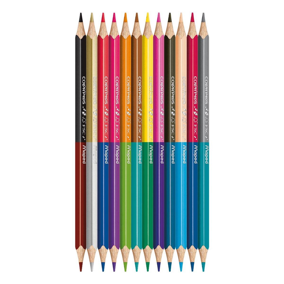 MAPED Buntstift Color'Peps Duo, (12-tlg), 2 Farben pro Stift
