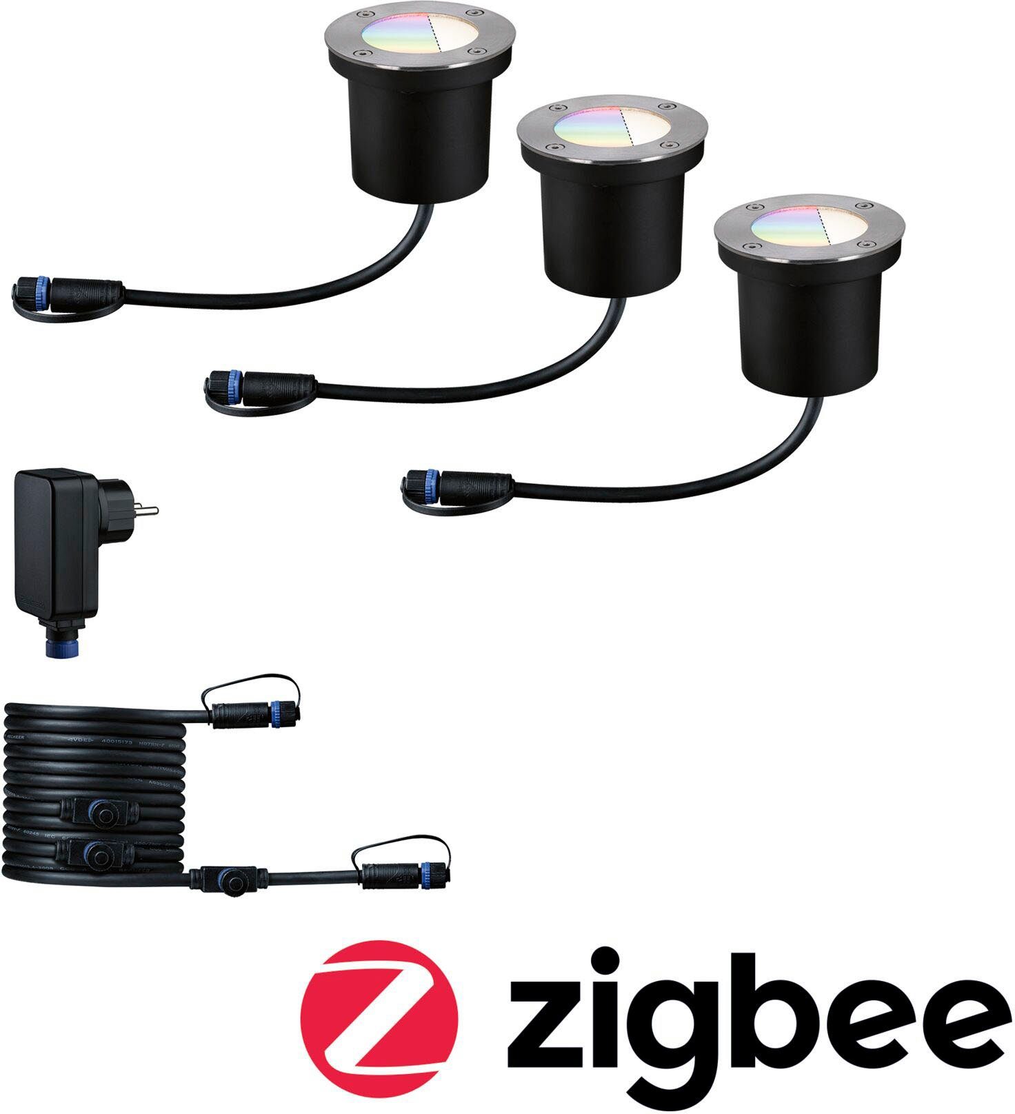 IP65 RGBW 24V ZigBee Shine, Plug integriert, Shine, Warmweiß, LED Einbauleuchte Plug & LED fest & LED-Modul, Paulmann