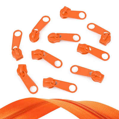 maDDma Reißverschluss 10 Reißverschluss Zipper für Endlosreißverschluss, 5mm, orange