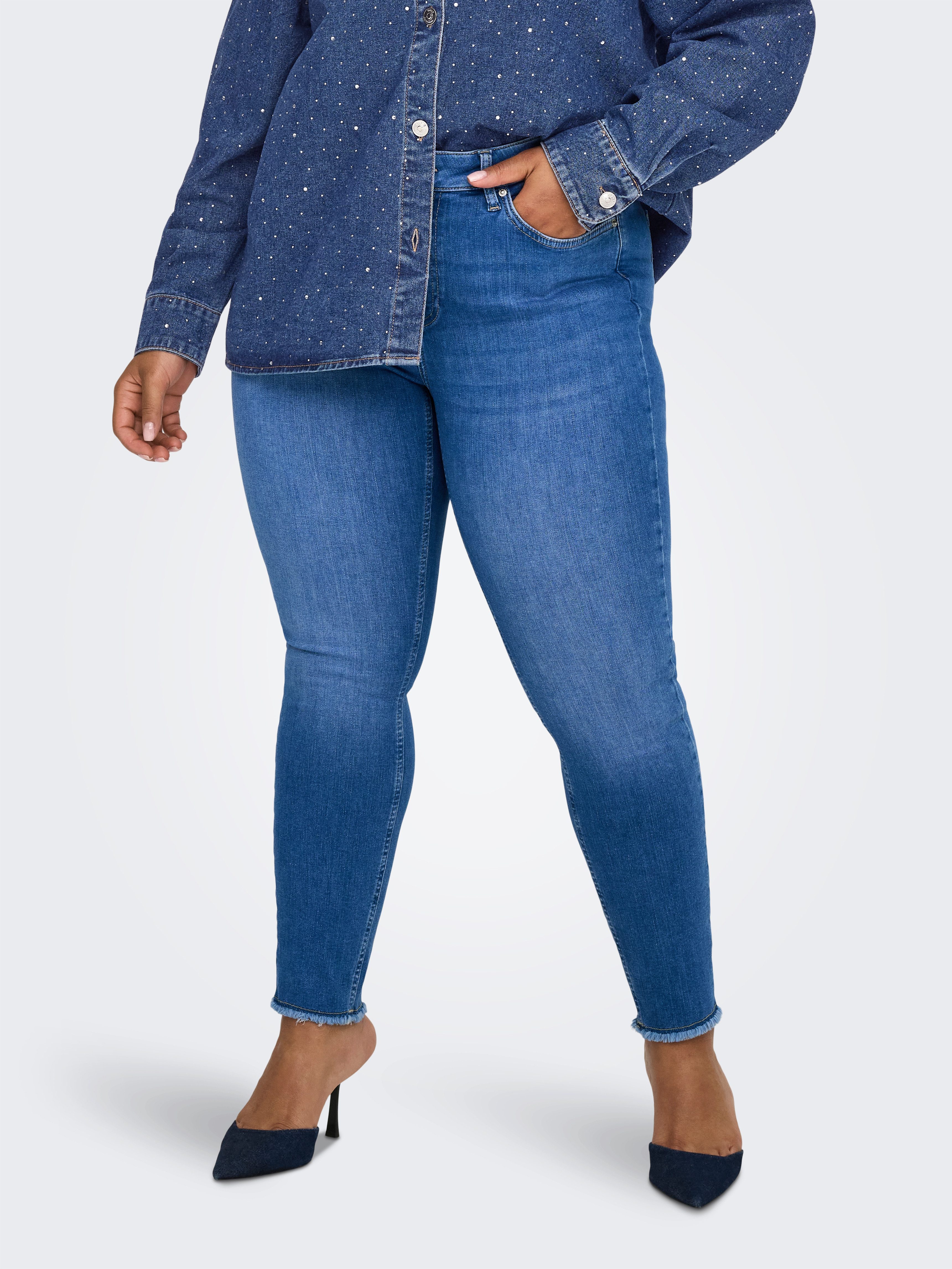 ONLY CARMAKOMA Skinny-fit-Jeans CARWILLY REG SK ANK RW DNM REA260 NOOS