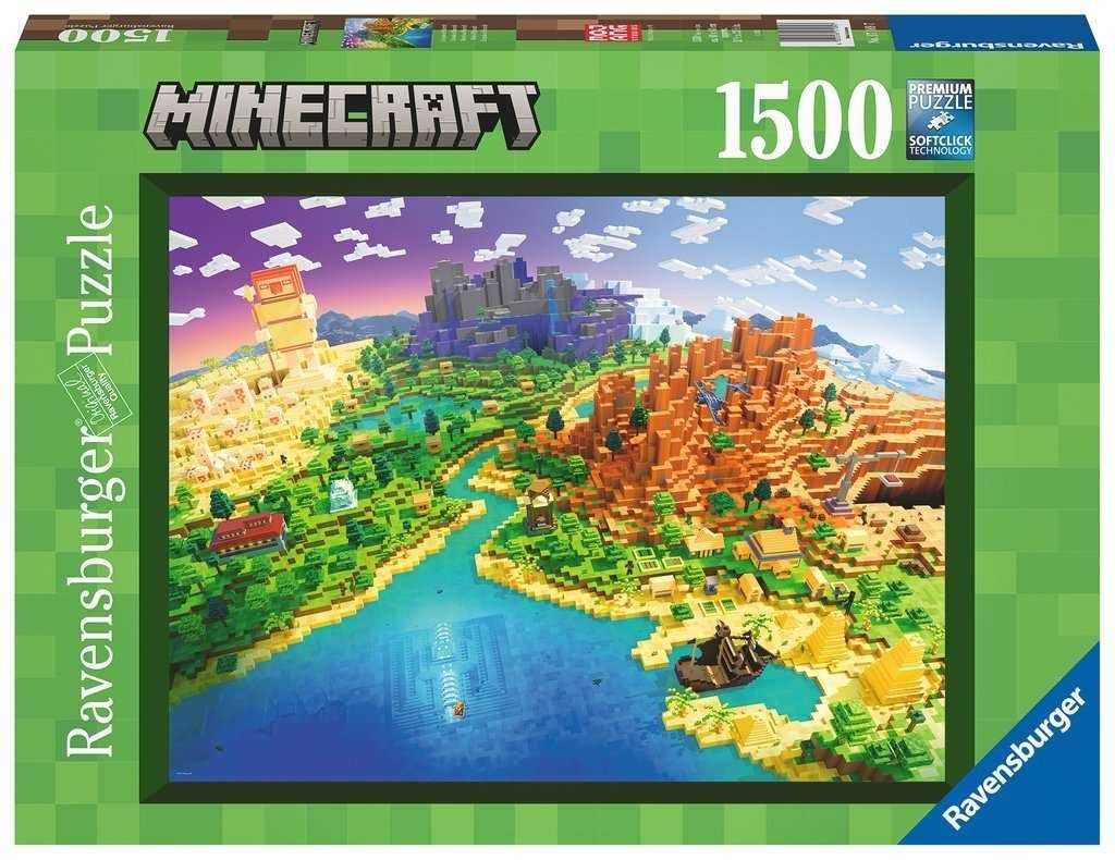 Ravensburger Puzzle Welt von 1500 Puzzle, Puzzleteile, Minecraft Made in Germany