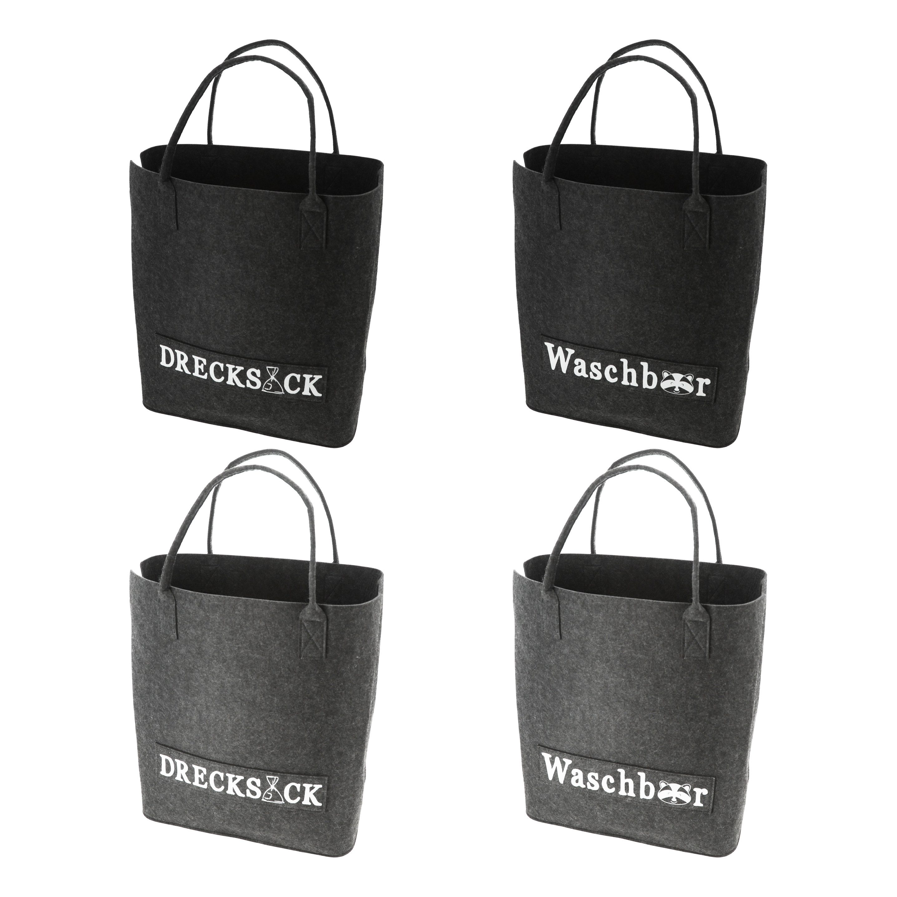 CEPEWA Wäschekorb Wäschetasche mit Spruch FILZ