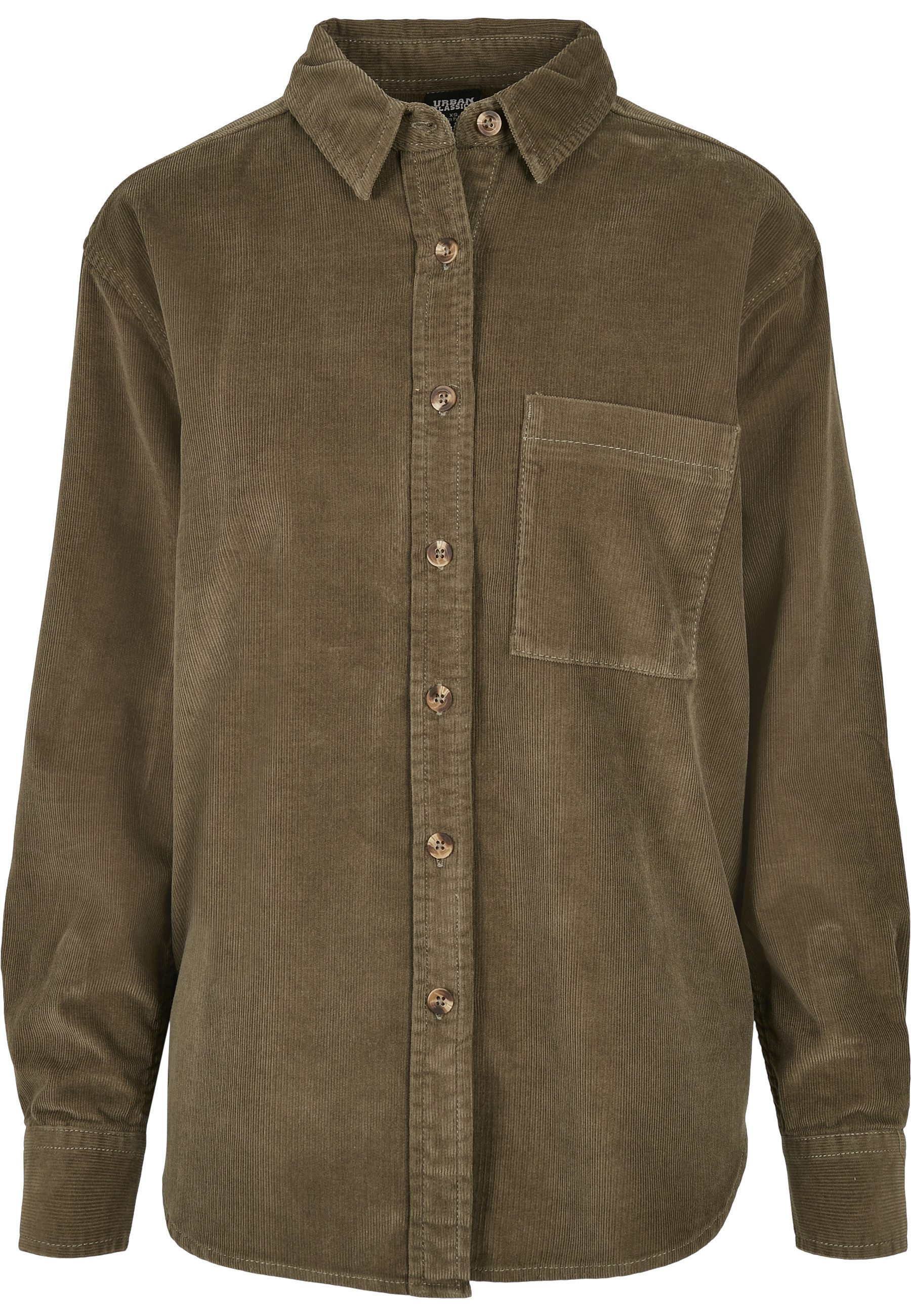URBAN CLASSICS Langarmhemd Urban Classics Damen Ladies Corduroy Oversized Shirt (1-tlg)