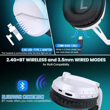 WolfLawS On-Ear-Funktionssteuerung Gaming-Headset (Leistung und Komfortables Design für grenzenloses Gaming-Vergnügen, Mit Vielseitige Kompatibilität, 3D Surround Sound, Intuitive Bedienung)