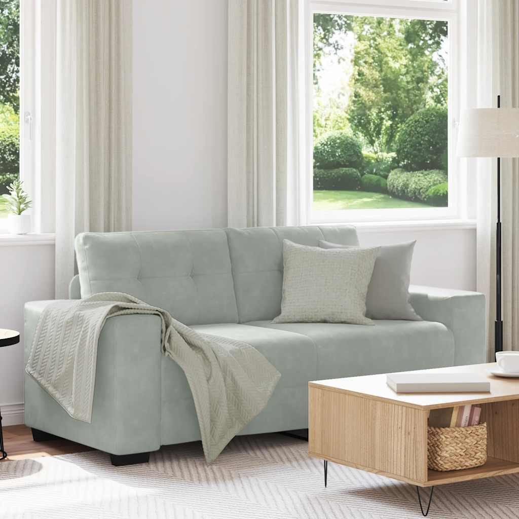 vidaXL Sofa Zweisitzer-Sofa Hellgrau 180x77x82 cm Samt, 1 Teile