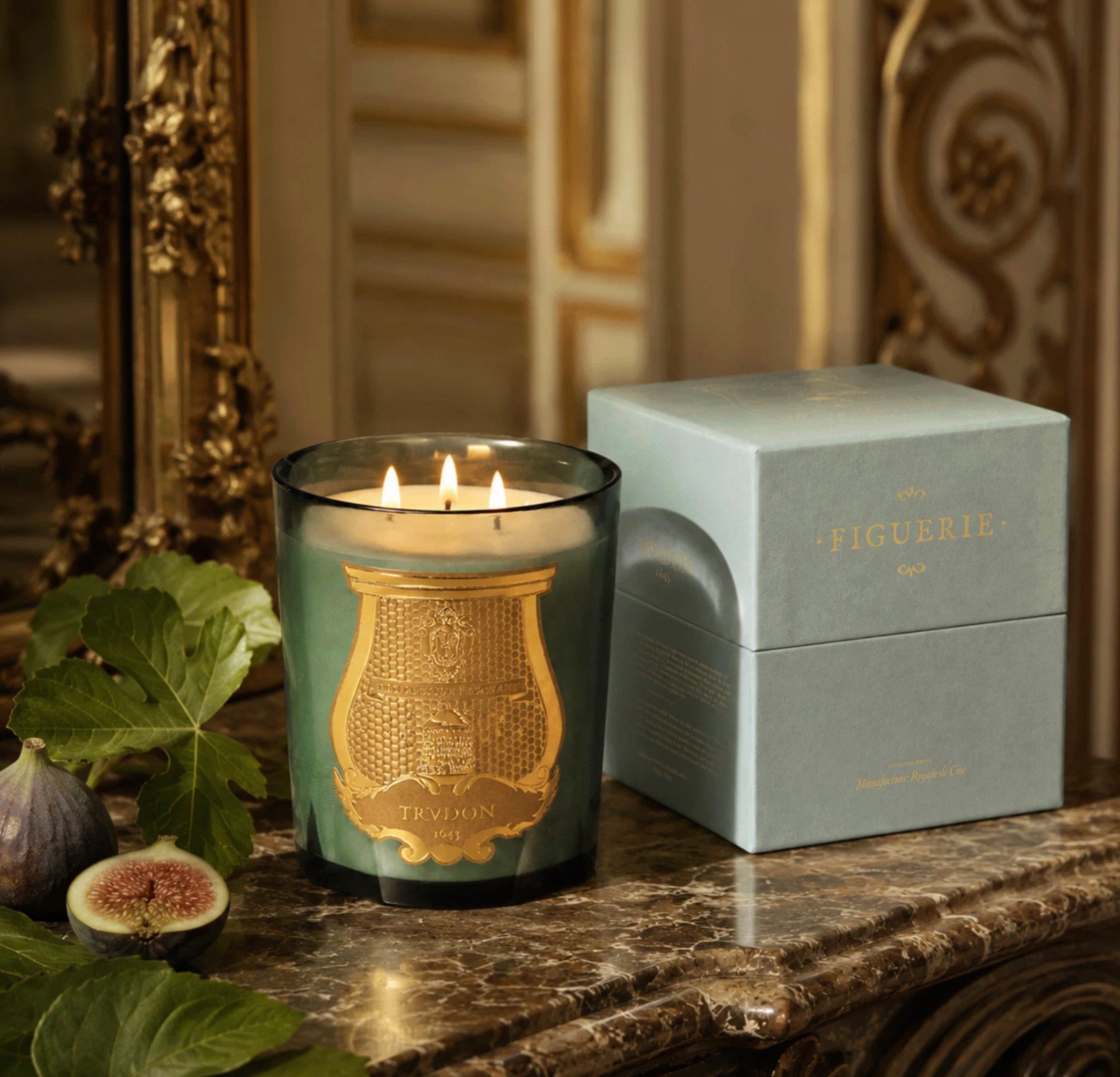 Cire Trudon Duftkerze FIGUERIE Schloss Versailles Duft Kerze 120 Std Brenndauer 800g (1-tlg), Handgefertigt in der Normandie, Frankreich