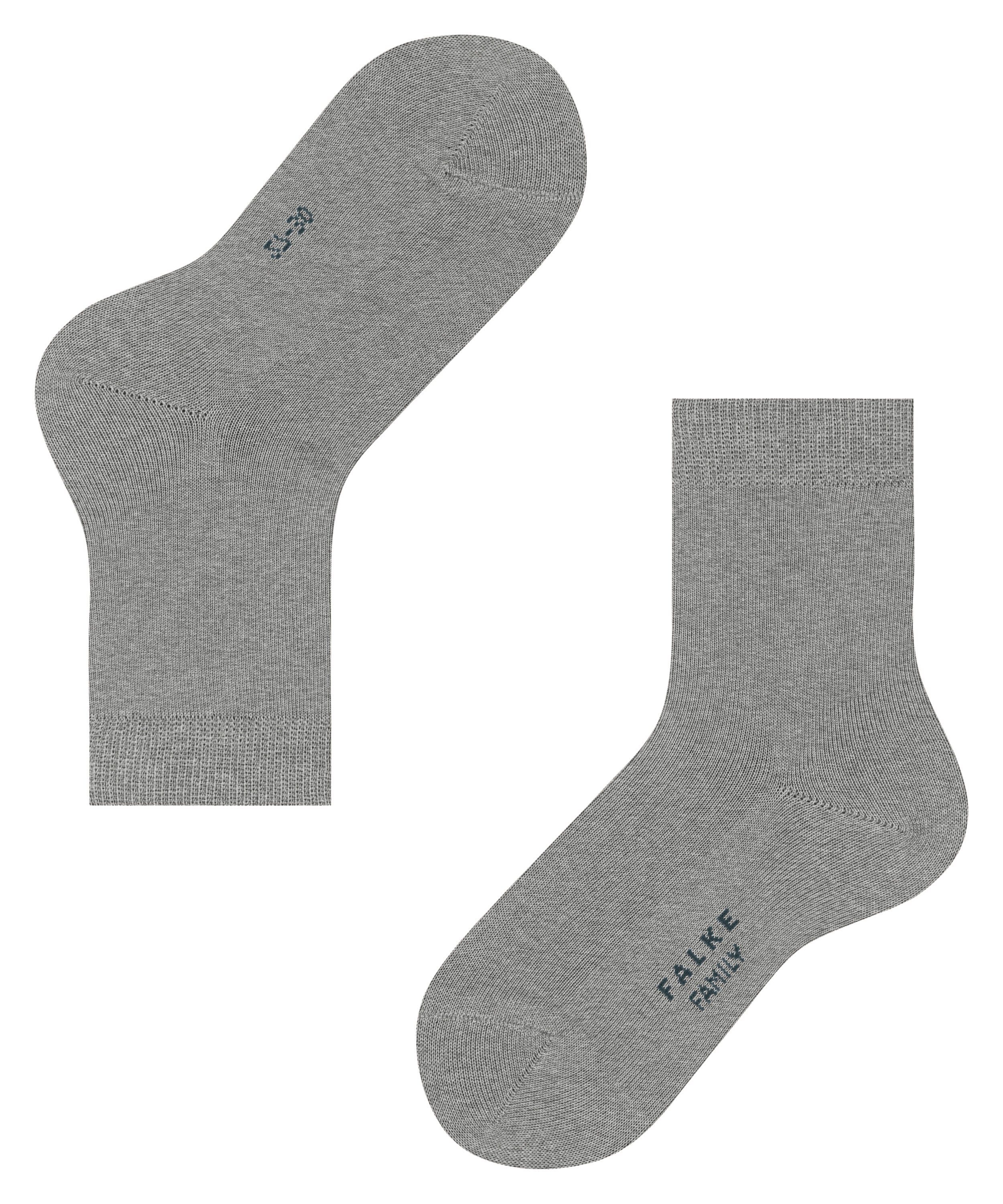 light (3400) (1-Paar) Family grey Socken FALKE