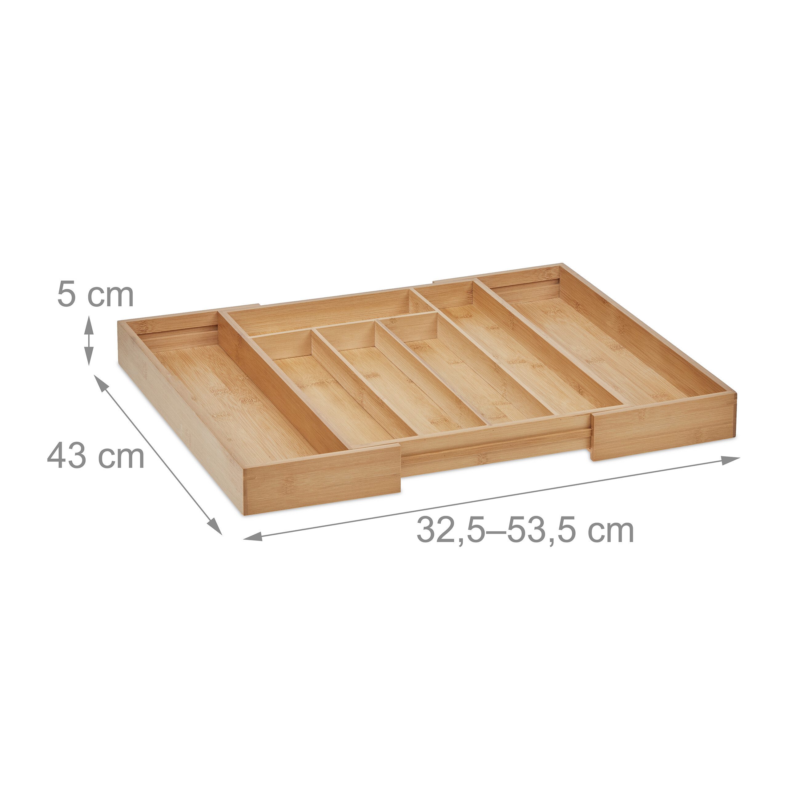 relaxdays Besteckkasten Ausziehbarer Besteckkasten aus Bambus, günstig online kaufen