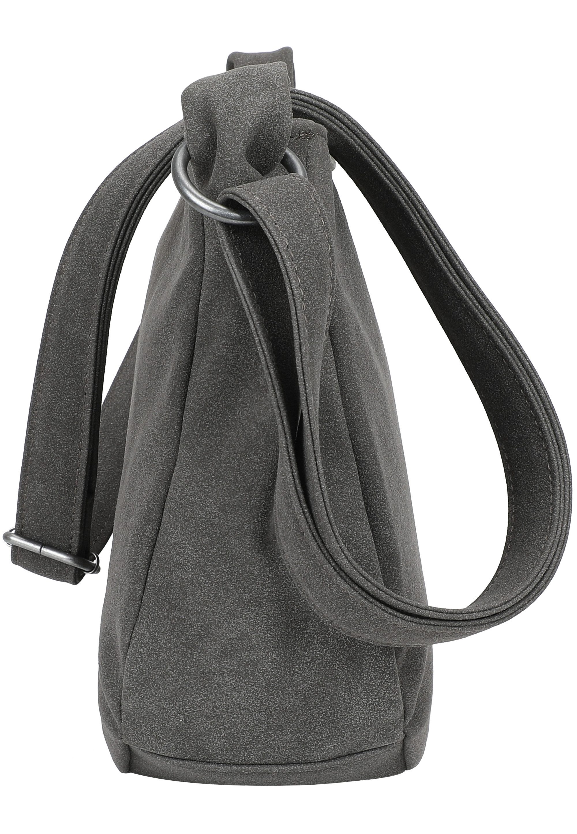 Fritzi aus Preußen Schultertasche Sue02 Suede Jacky Soft Dark Anthra, mit modischer Kordelschnur