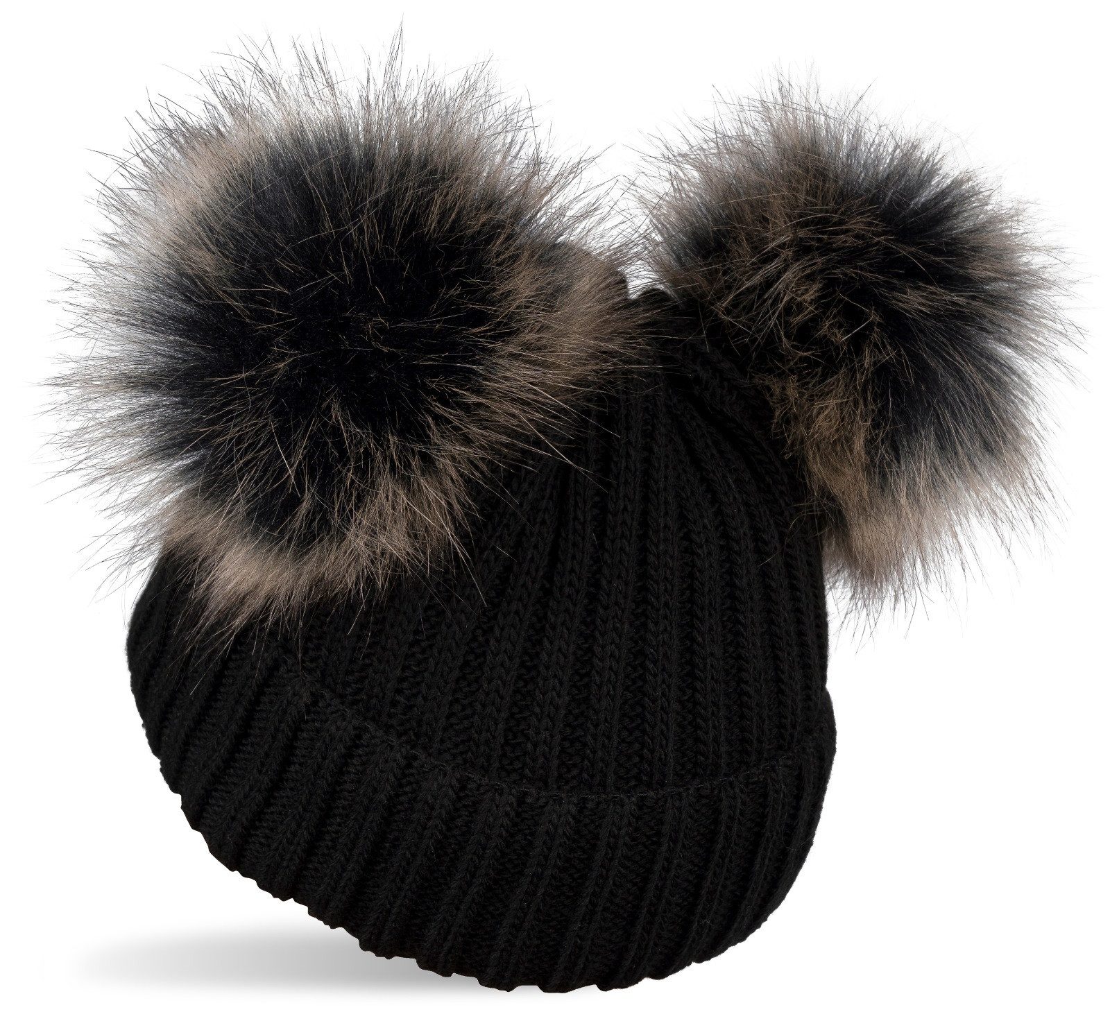 styleBREAKER Bommelmütze Kinder Bommelmütze mit zwei Bommel (1-St)