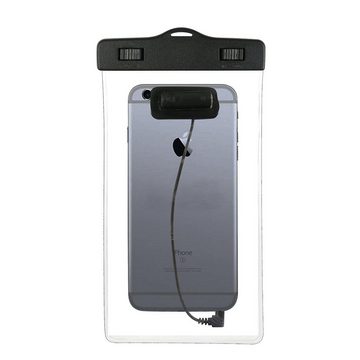 K-S-Trade Handyhülle für Huawei Y5p, Wasserdichte Hülle + Kopfhörer transparent Jogging Armband