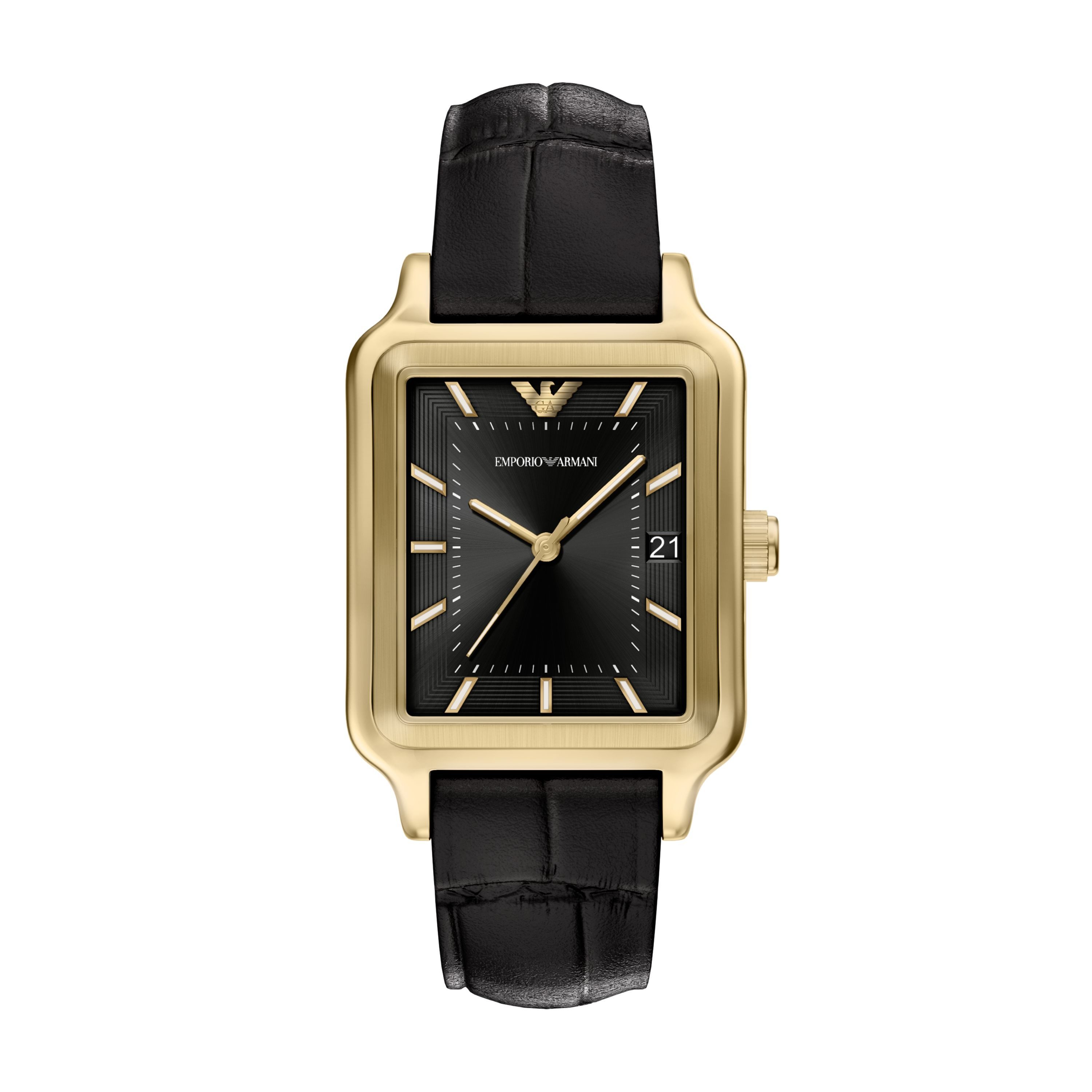 Emporio Armani Quarzuhr AR11757, Armbanduhr, Damenuhr, Herrenuhr, Lederarmband, analog, Tag