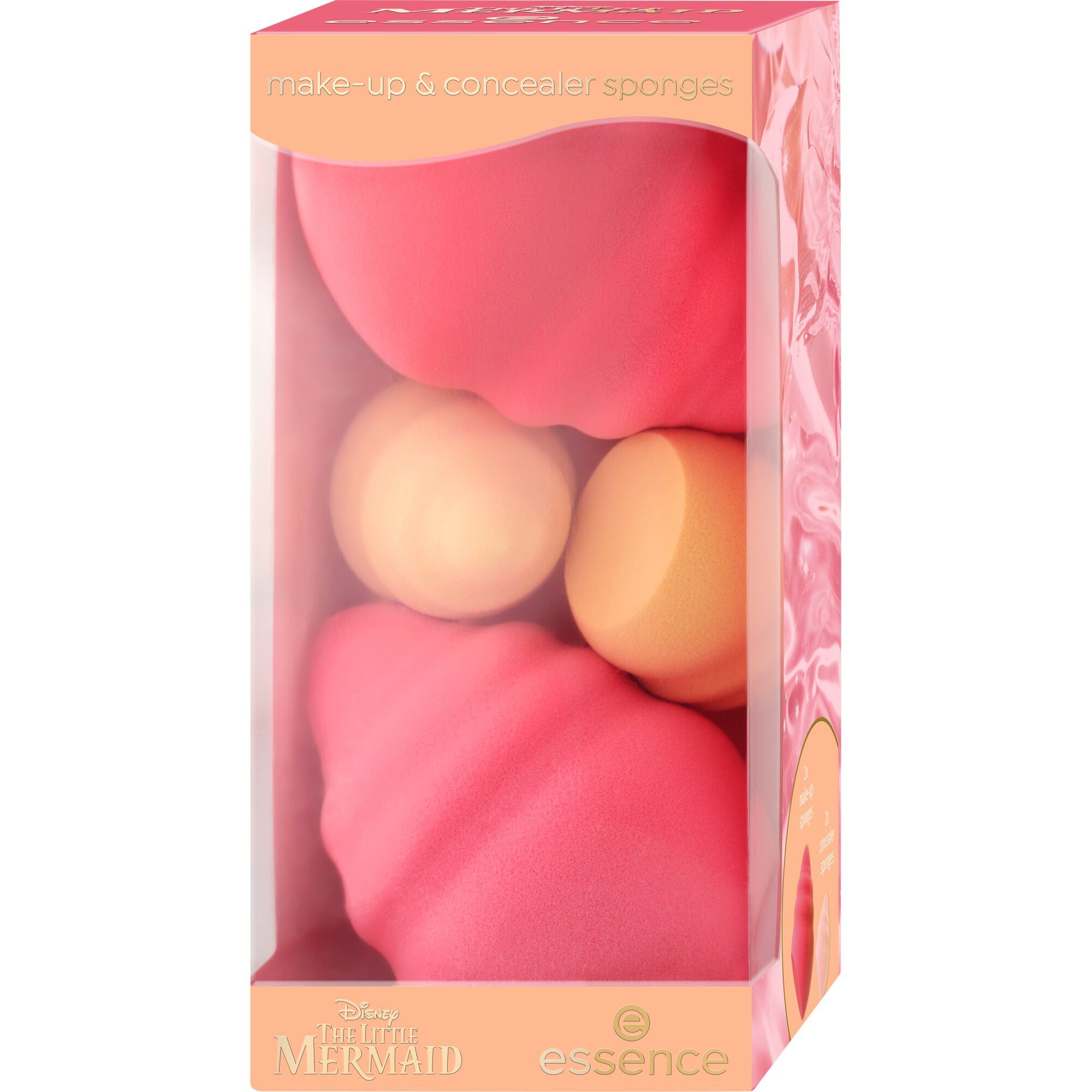 Essence Make-up Schwamm Disney THE LITTLE MERMAID make-up and concealer sponges, Set, 4 tlg.
