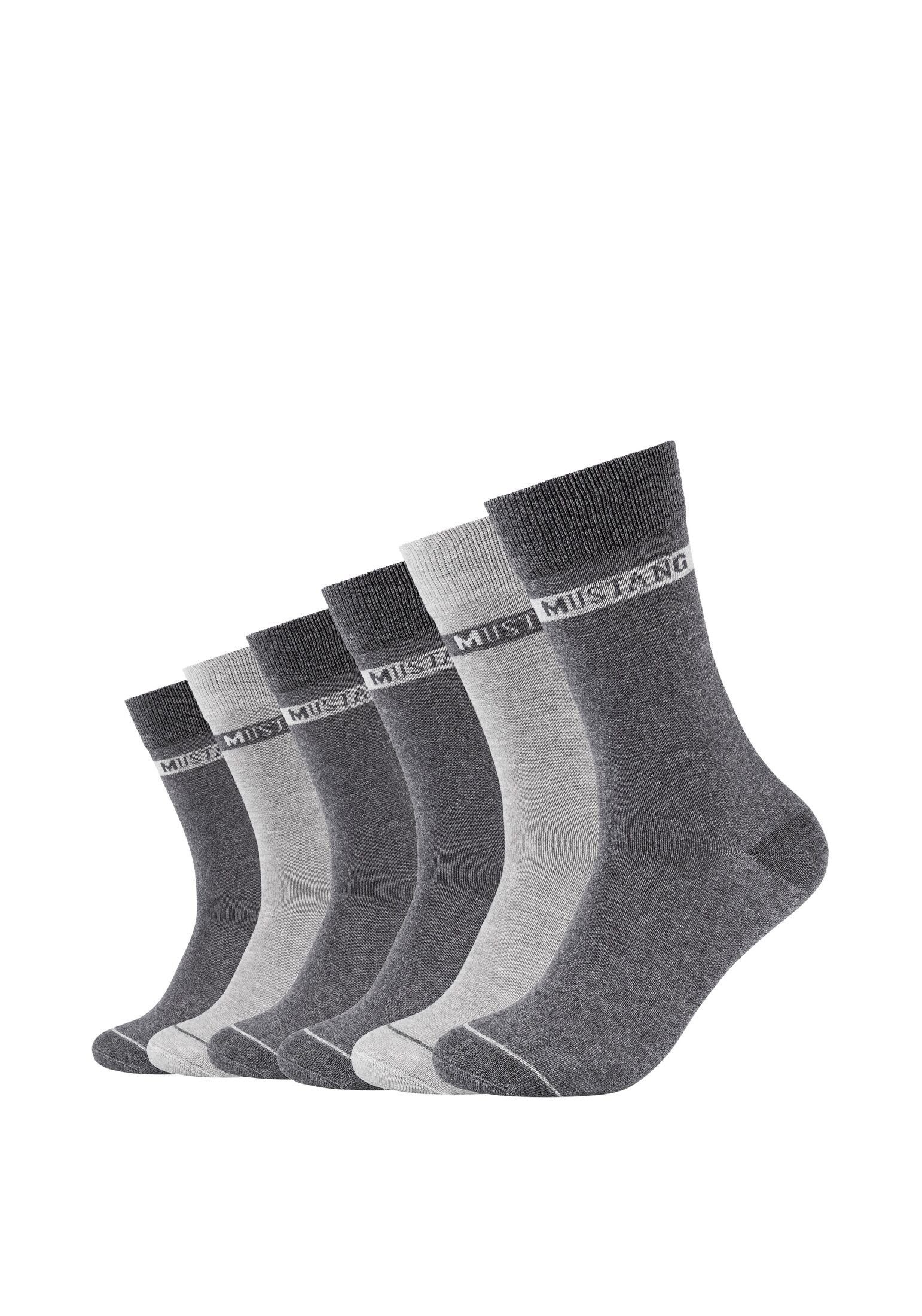 dark Socken mix Socken MUSTANG 6er grey Pack