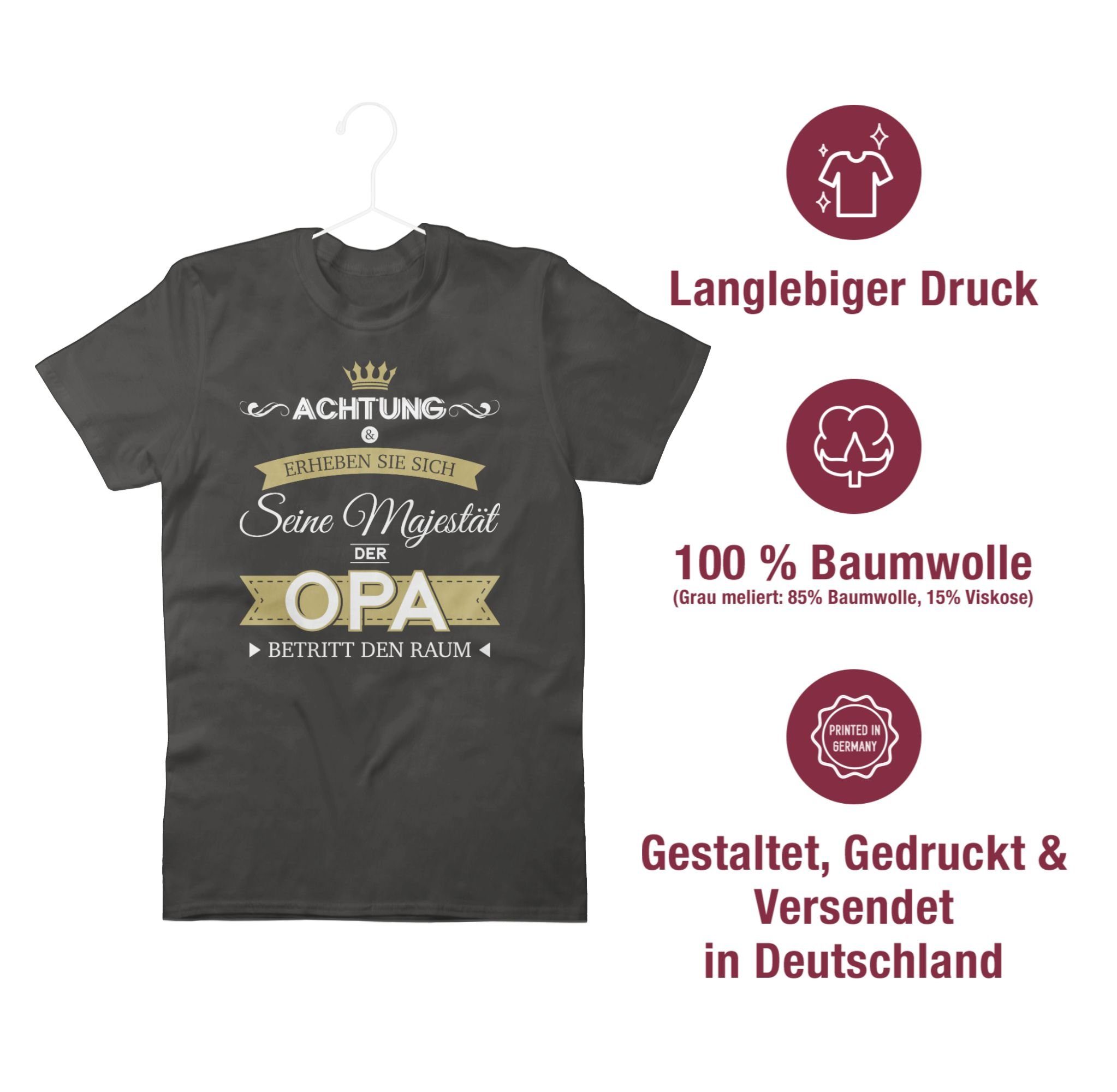 Opa Geschenke der Shirtracer Opa Dunkelgrau T-Shirt Seine Majestät 03