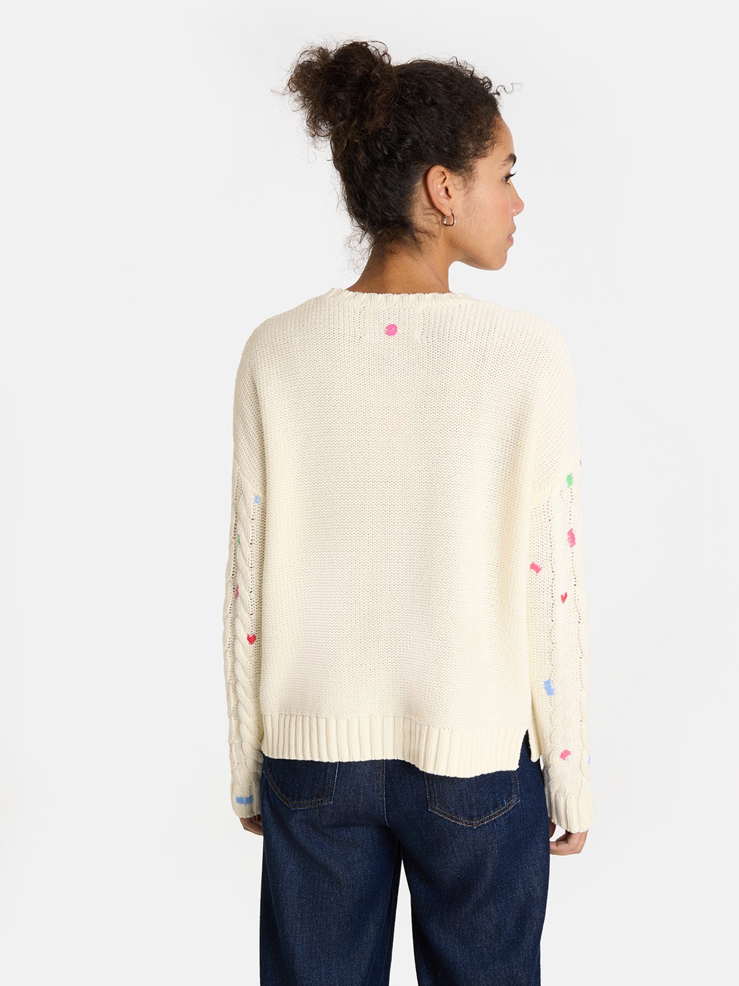 Lieblingsstück Strickpullover DinziL mit verspielten Stickdetails, Rundhals