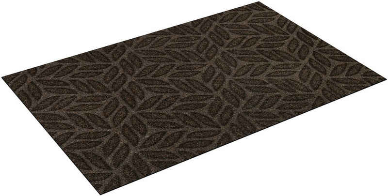 Fußmatte DUNE Leaves Dark Brown, Wash+dih dich by kleen-tex, rechteckig, Höhe: 8 mm